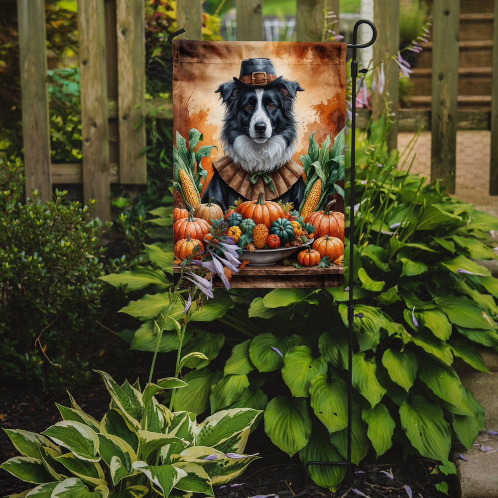 Caroline's Treasures Border Collie Thanksgiving Garden Flag