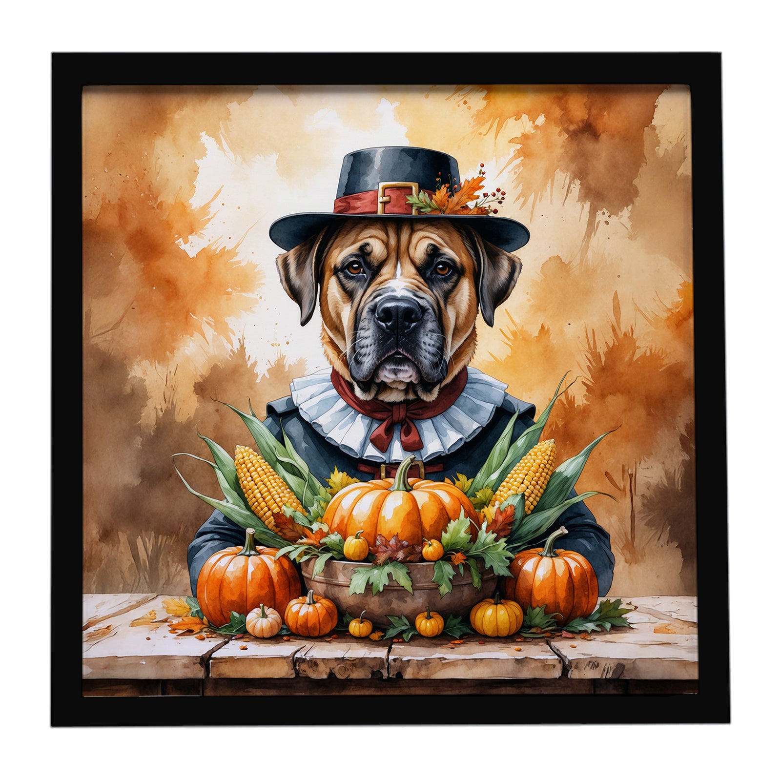 Caroline's Treasures Bullmastiff Thanksgiving Framed Metal Print
