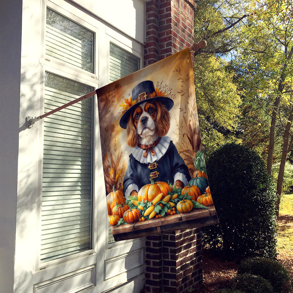 Caroline's Treasures Cavalier Spaniel Thanksgiving House Flag