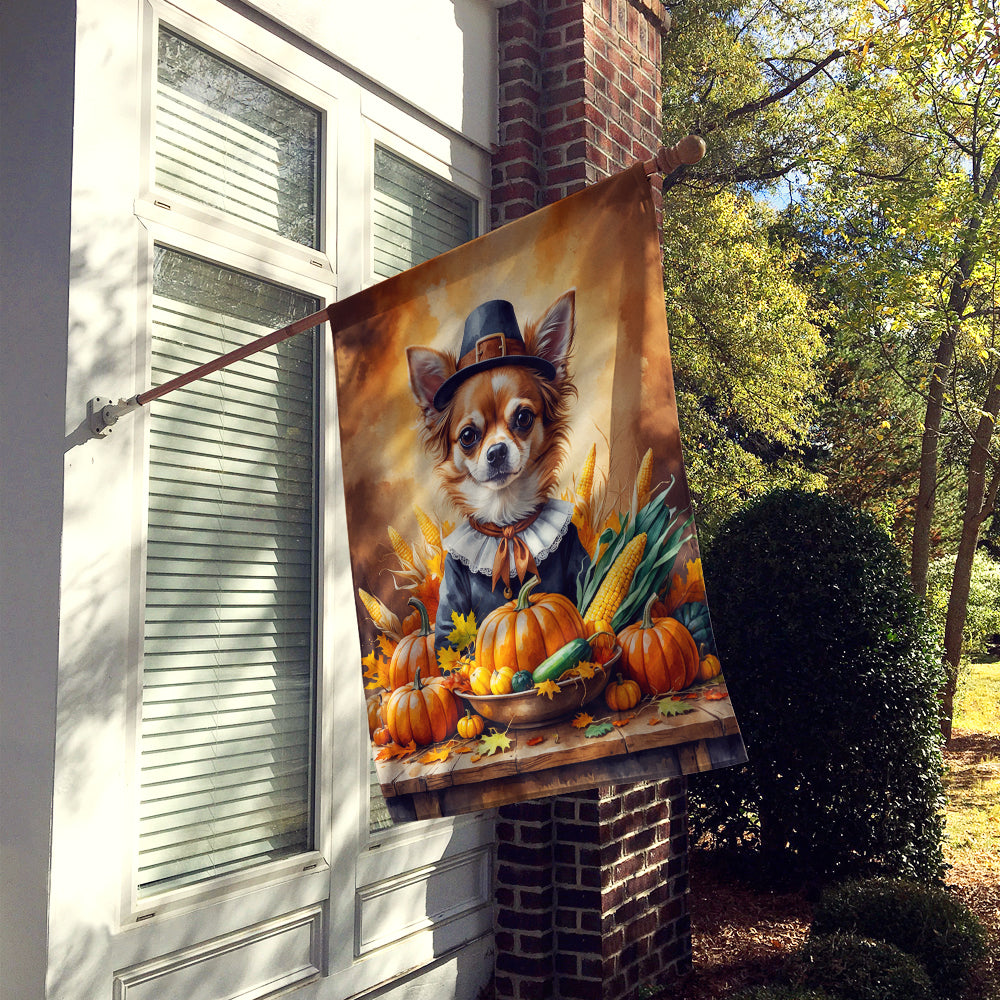 Caroline's Treasures Chihuahua Thanksgiving House Flag