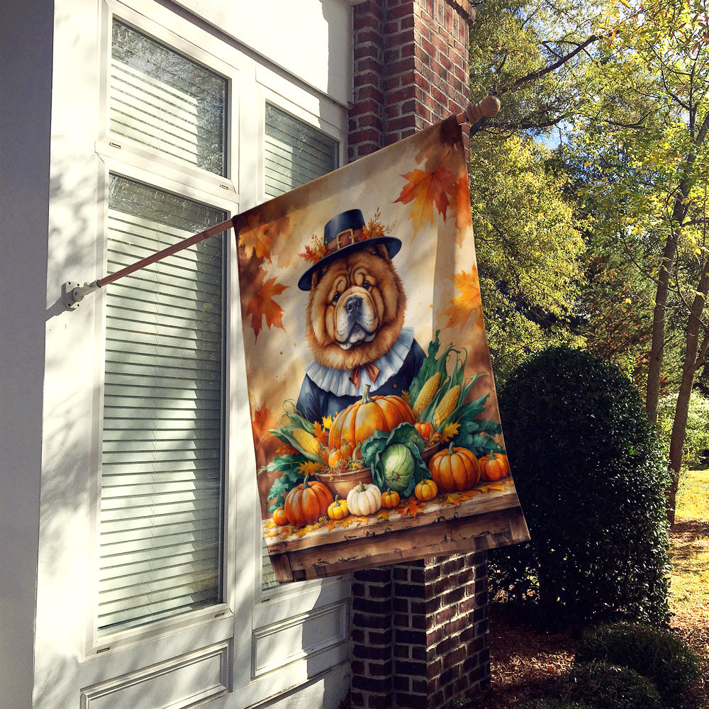 Caroline's Treasures Chow Chow Thanksgiving House Flag