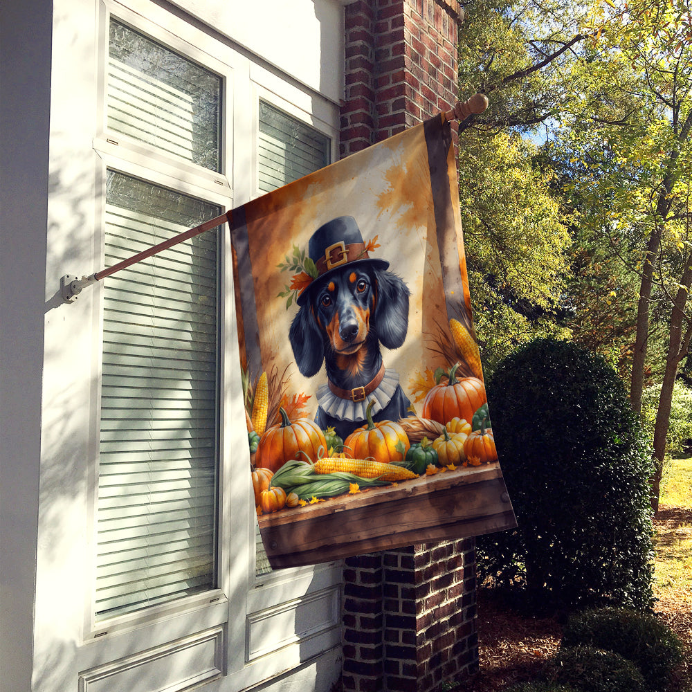 Caroline's Treasures Dachshund Thanksgiving House Flag