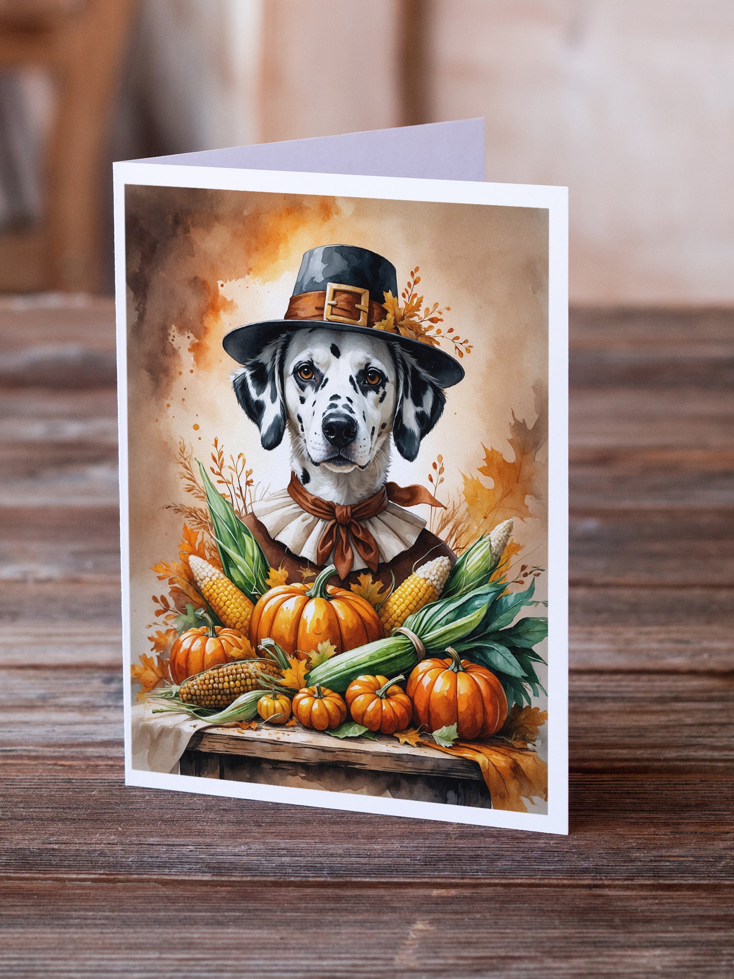 Caroline's Treasures Dalmatian Thanksgiving Greeting Cards Pack of 8
