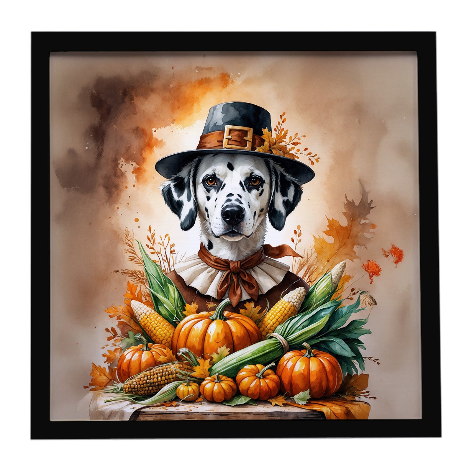 Caroline's Treasures Dalmatian Thanksgiving Framed Metal Print