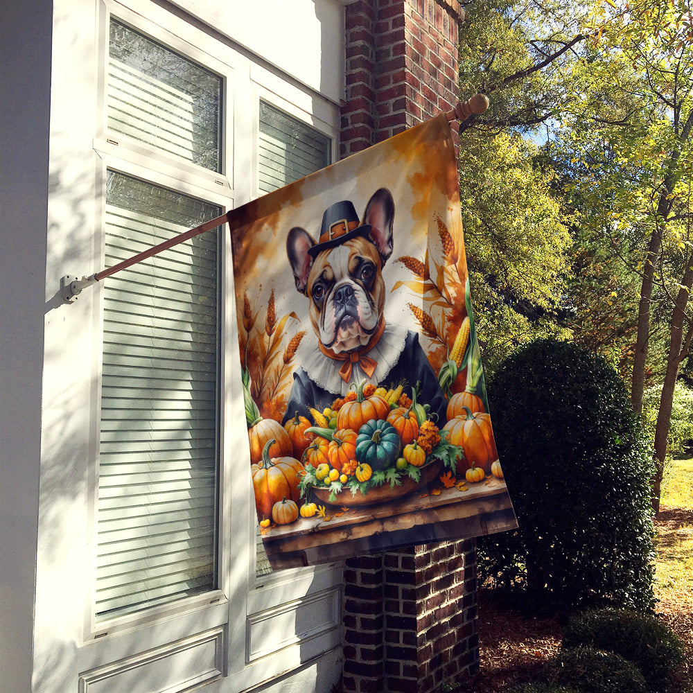 Caroline's Treasures French Bulldog Thanksgiving House Flag