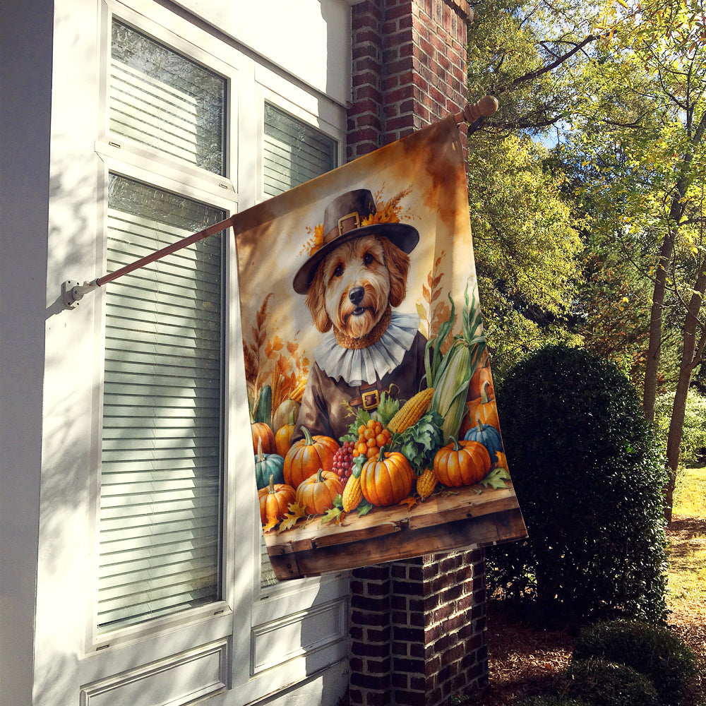 Caroline's Treasures Goldendoodle Thanksgiving House Flag