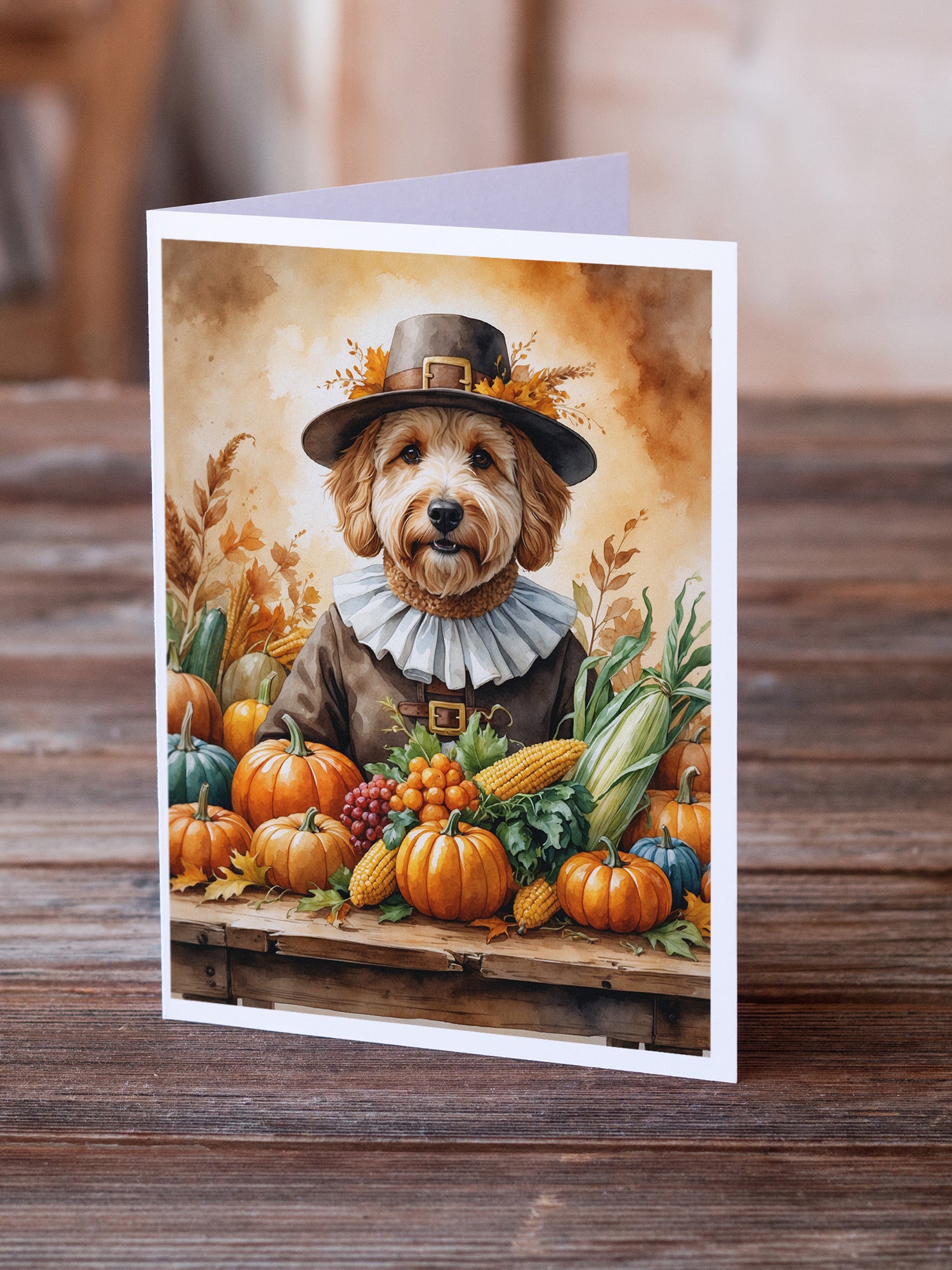 Caroline's Treasures Goldendoodle Thanksgiving Greeting Cards Pack of 8