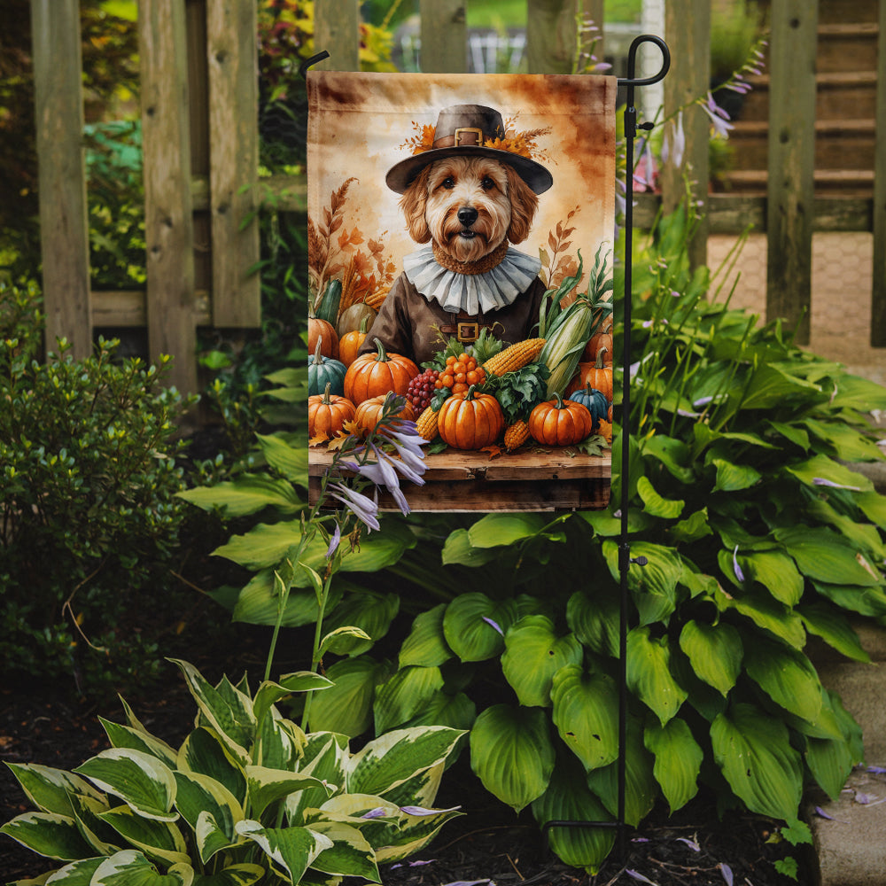 Caroline's Treasures Goldendoodle Thanksgiving Garden Flag