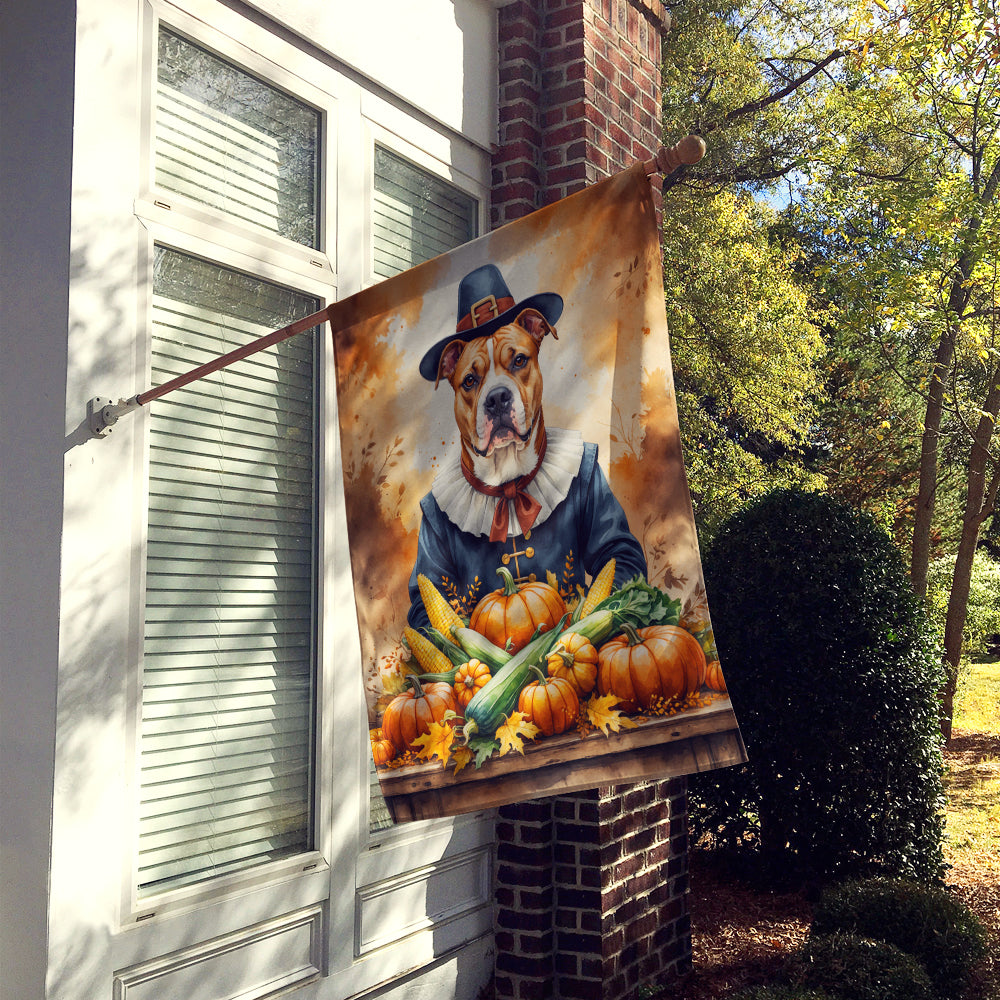 Caroline's Treasures Pit Bull Terrier Thanksgiving House Flag