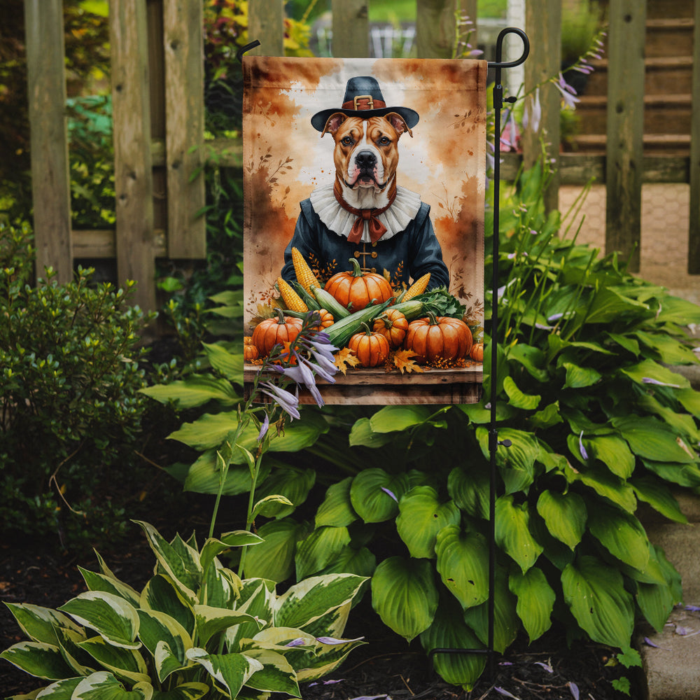 Caroline's Treasures Pit Bull Terrier Thanksgiving Garden Flag