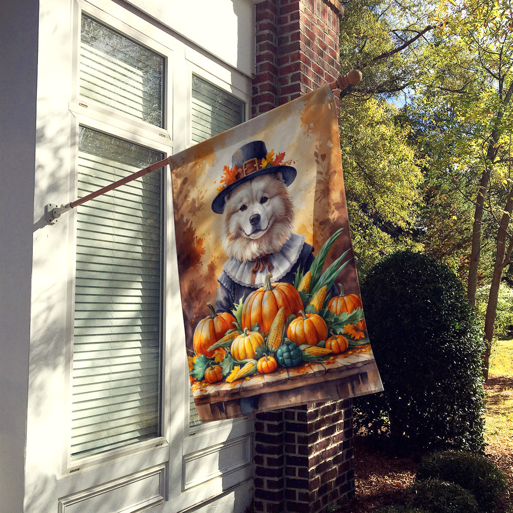 Caroline's Treasures Samoyed Thanksgiving House Flag