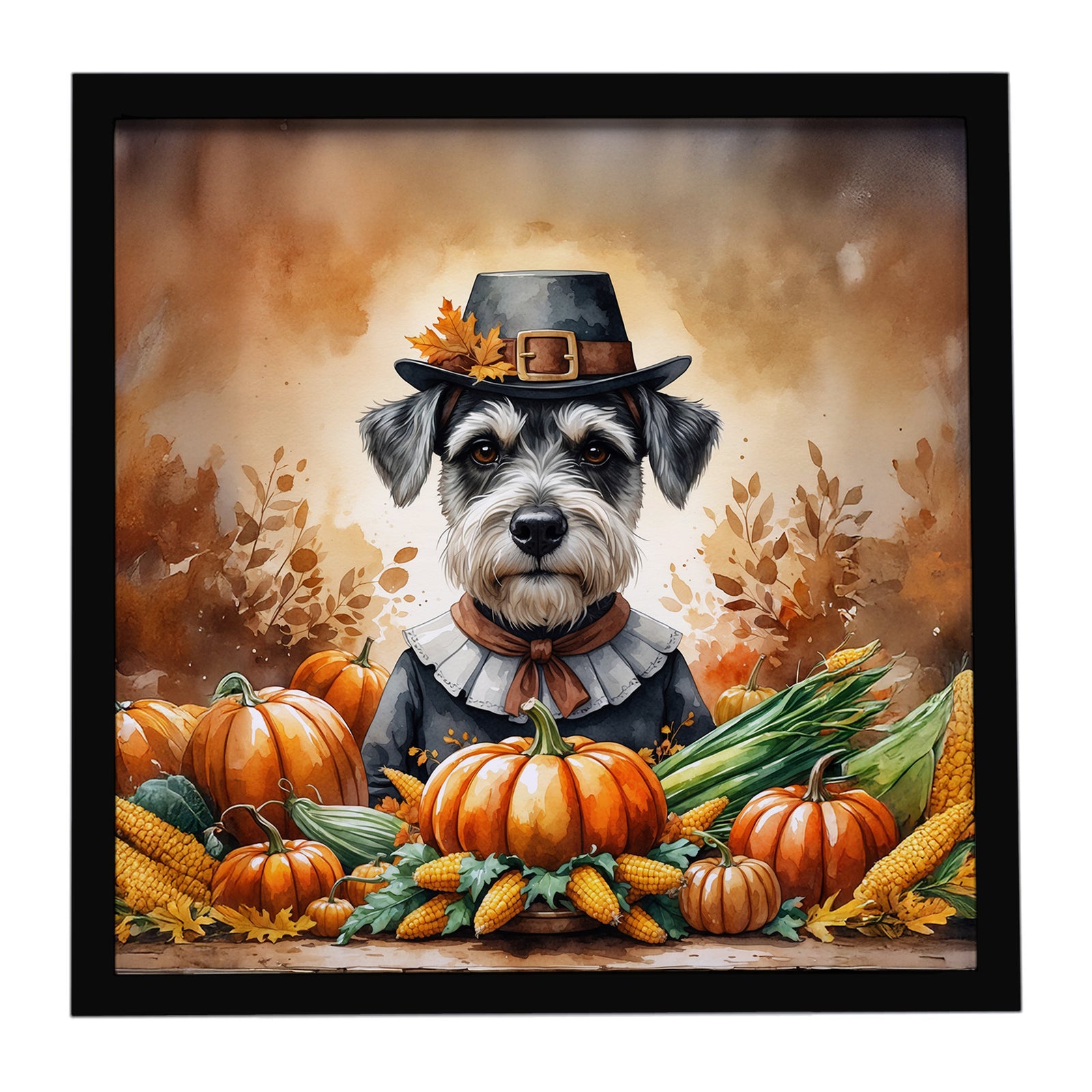 Caroline's Treasures Schnauzer Thanksgiving Framed Metal Print