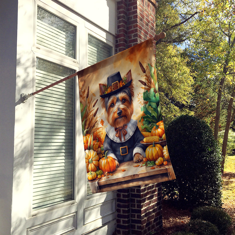 Caroline's Treasures Yorkshire Terrier Thanksgiving House Flag