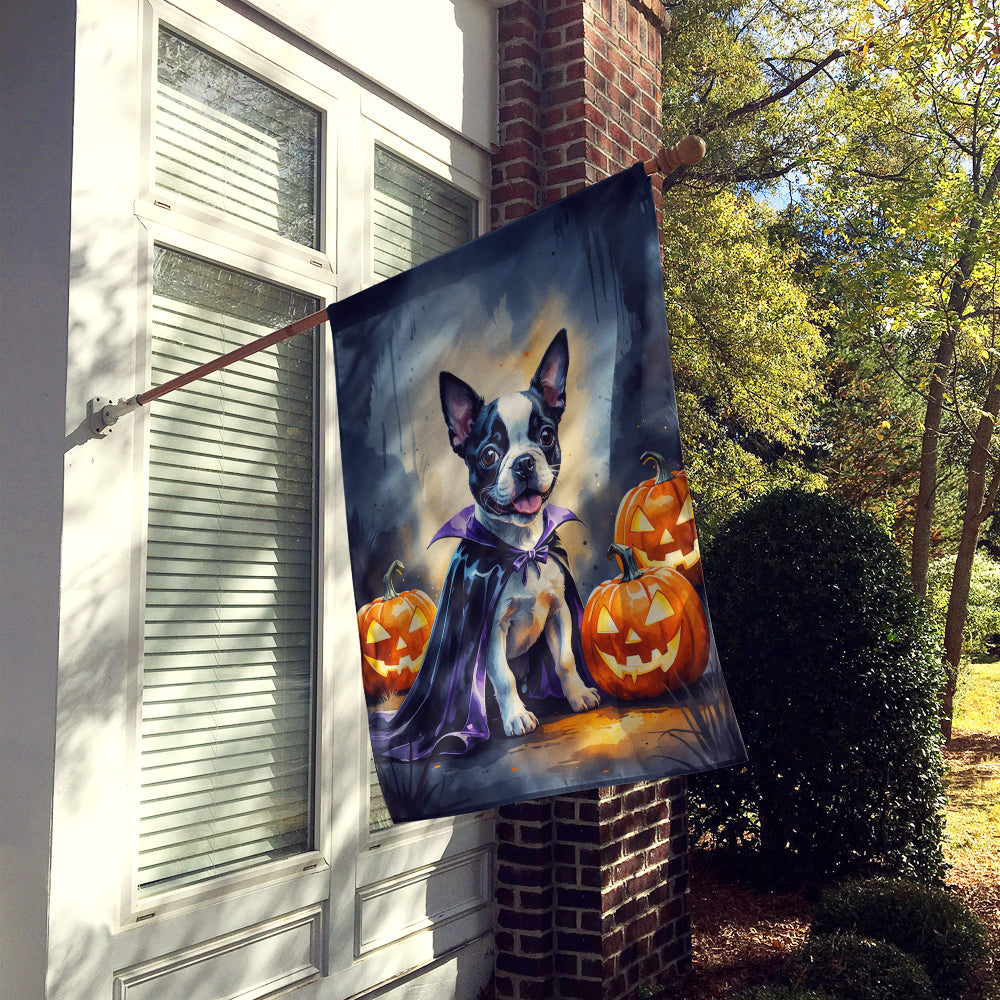 Caroline's Treasures Boston Terrier Puppy Halloween House Flag
