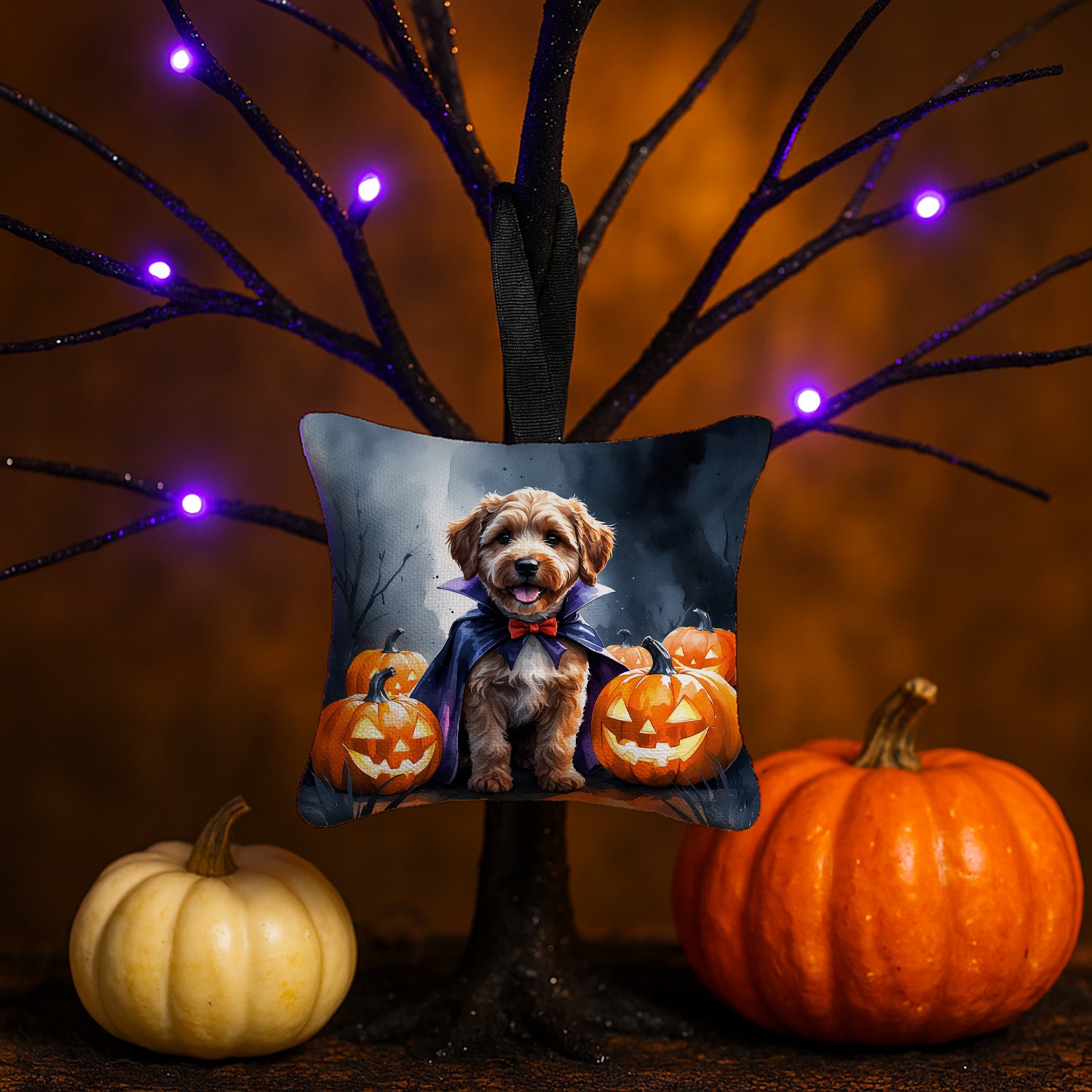 Caroline's Treasures Chocolate Labradoodle Puppy Halloween Mini Hanging Pillow Ornament 3.5 × 3.5