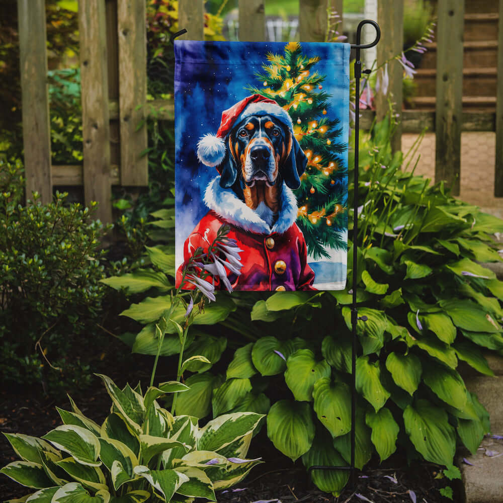 Caroline's Treasures Bluetick Coonhound Christmas Garden Flag