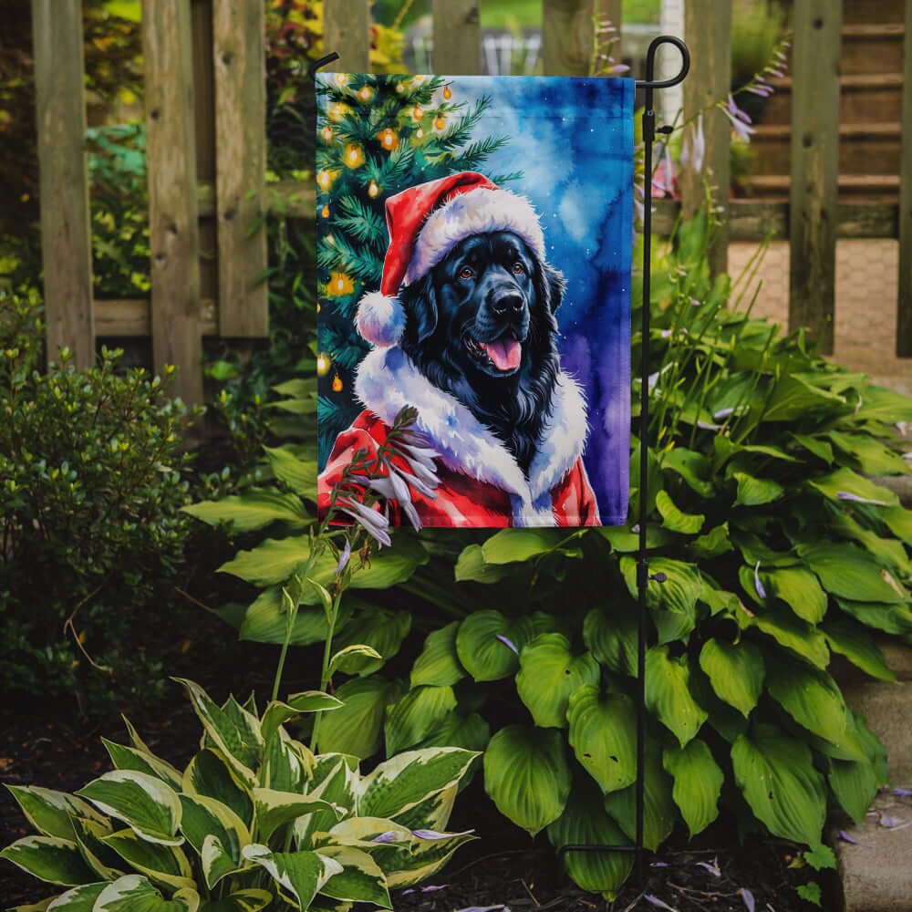 Caroline's Treasures Black Newfoundland Christmas Garden Flag
