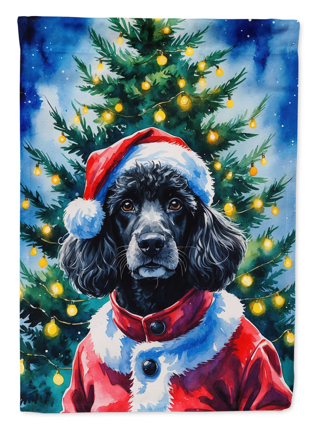 Caroline's Treasures Black Poodle Christmas House Flag