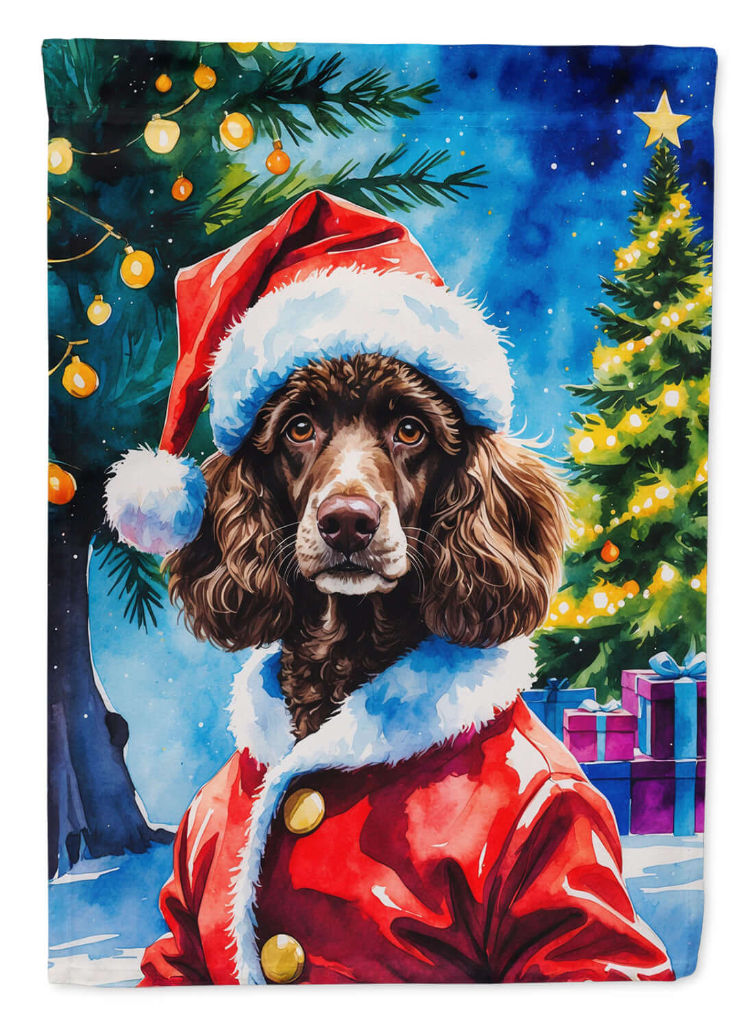 Caroline's Treasures Chocolate Poodle Christmas House Flag