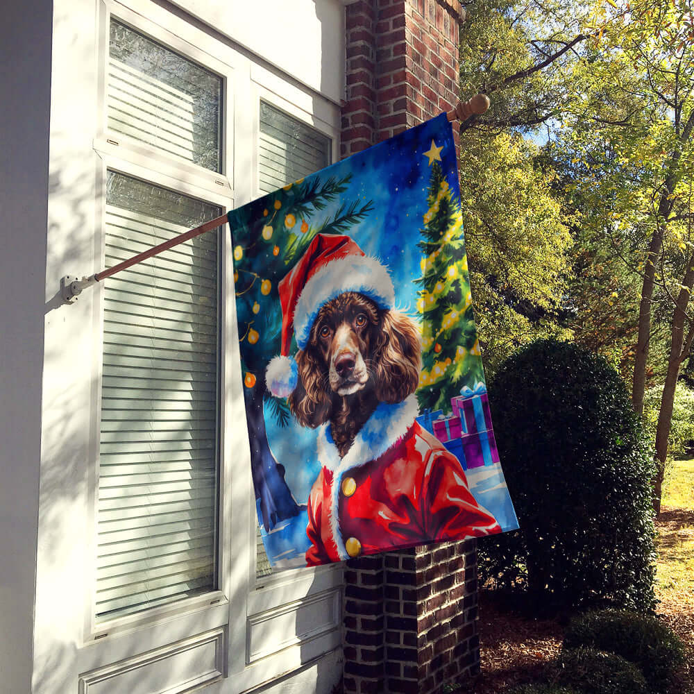 Caroline's Treasures Chocolate Poodle Christmas House Flag