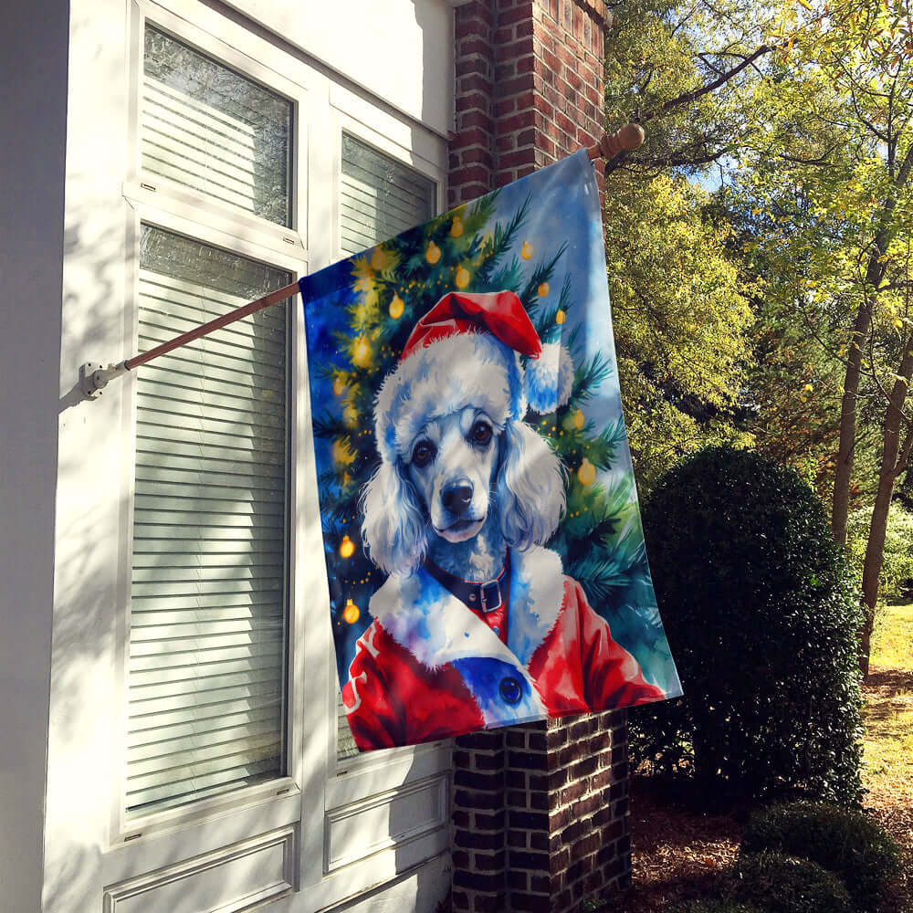 Caroline's Treasures White Poodle Christmas House Flag