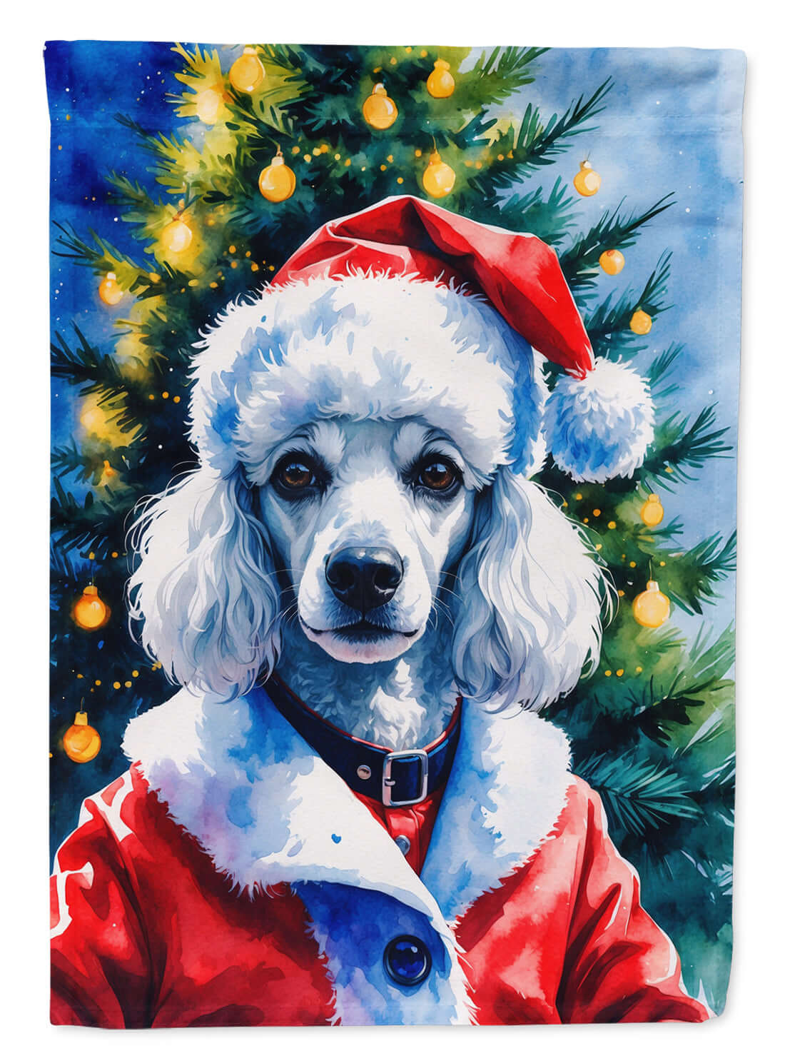 Caroline's Treasures White Poodle Christmas House Flag