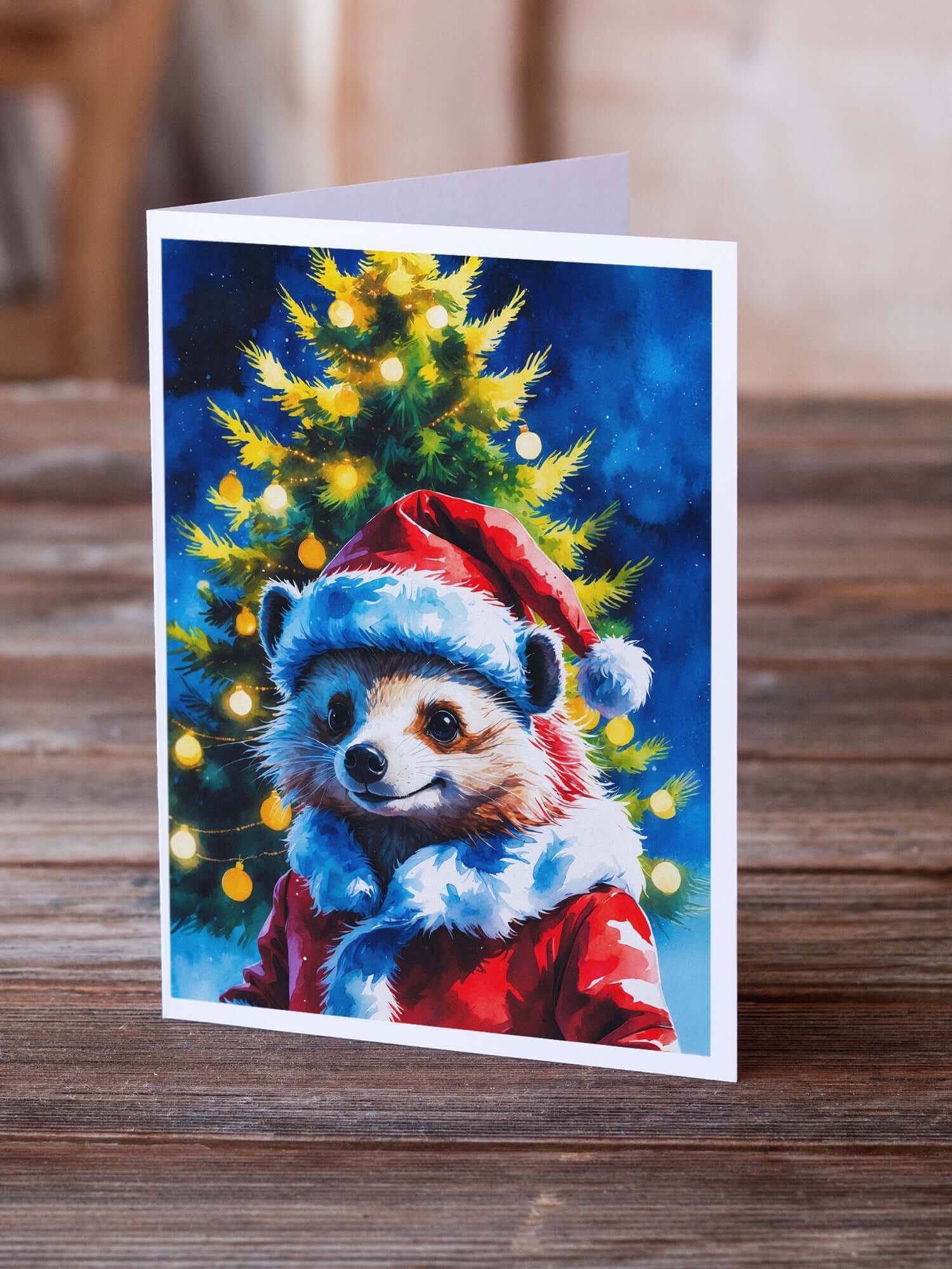 Caroline's Treasures Hedgehog Christmas Greeting Cards Pack of 8
