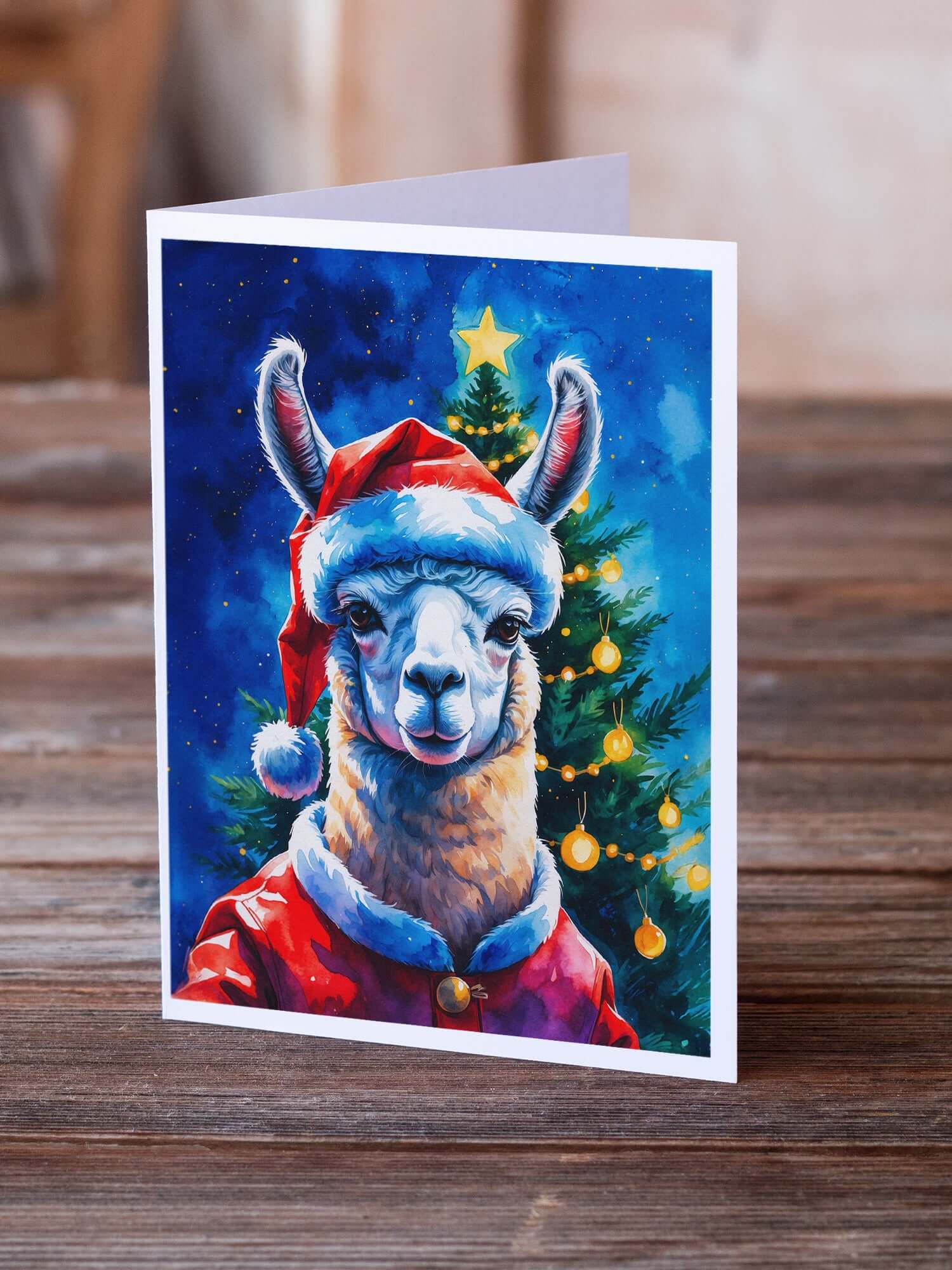 Caroline's Treasures Llama Christmas Greeting Cards Pack of 8