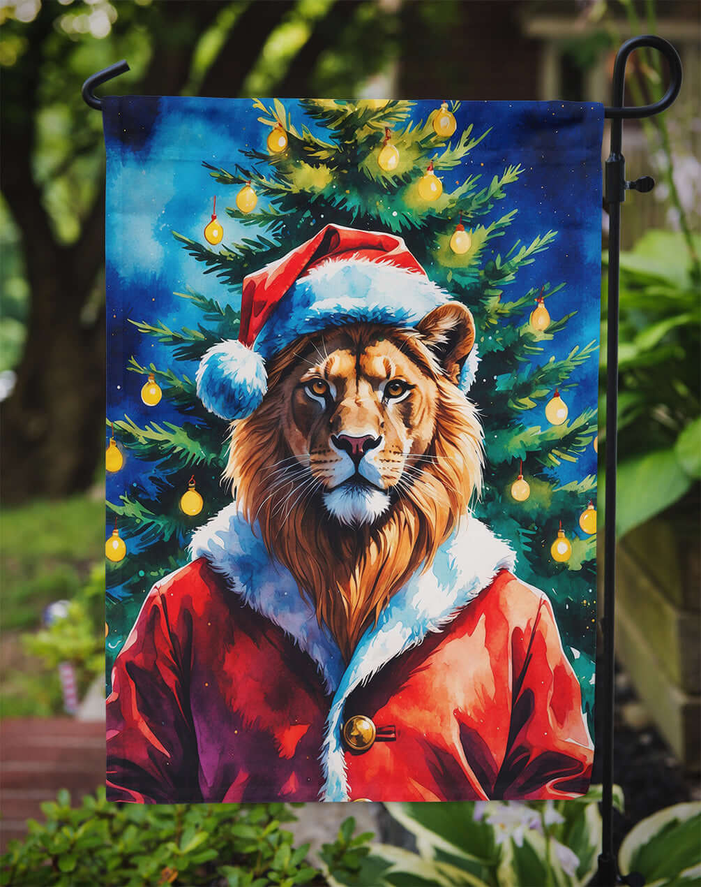 Caroline's Treasures Lion Christmas Garden Flag