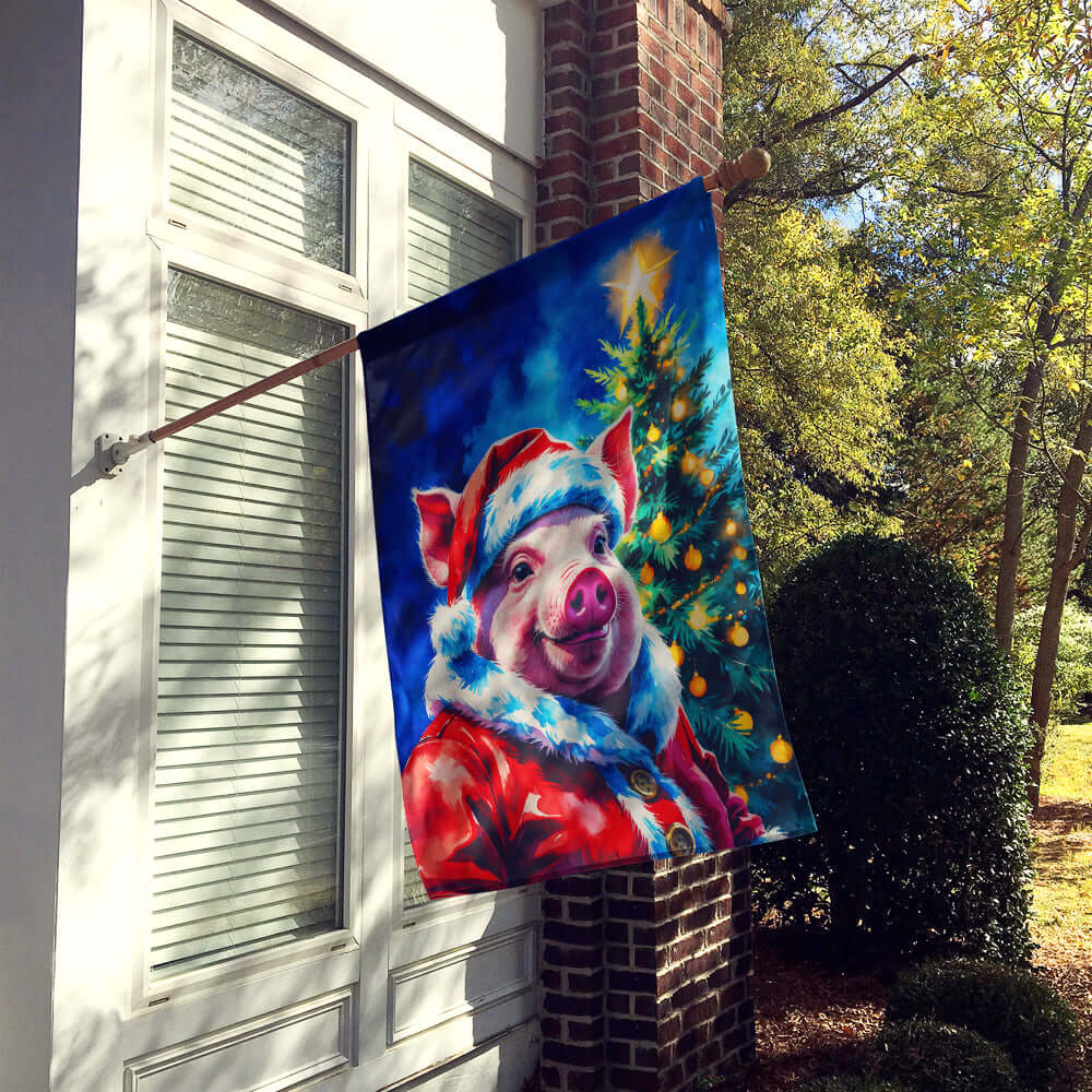Caroline's Treasures Pig Christmas House Flag