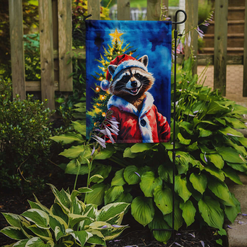 Caroline's Treasures Raccoon Christmas Garden Flag