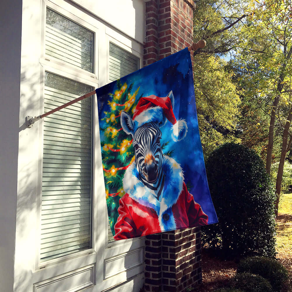 Caroline's Treasures Zebra Christmas House Flag