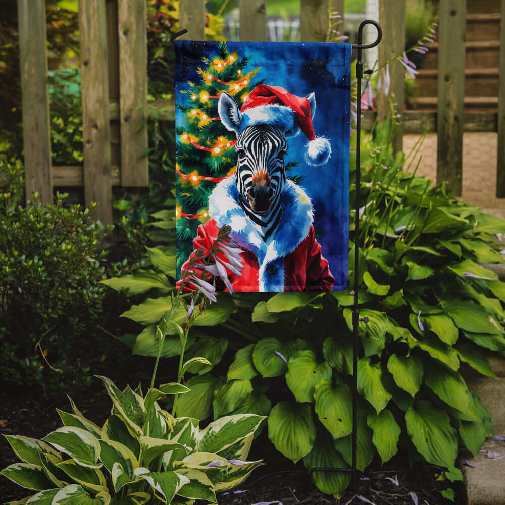 Caroline's Treasures Zebra Christmas Garden Flag
