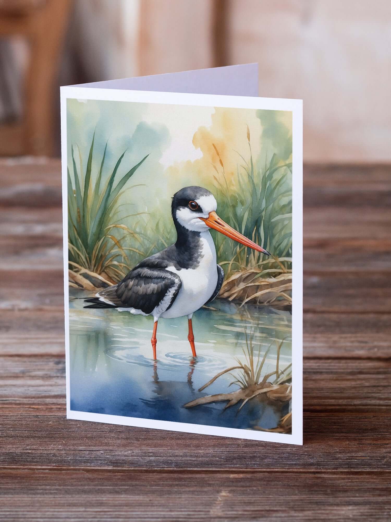 Caroline's Treasures Black Skimmer Bird Greeting Cards Pack of 8