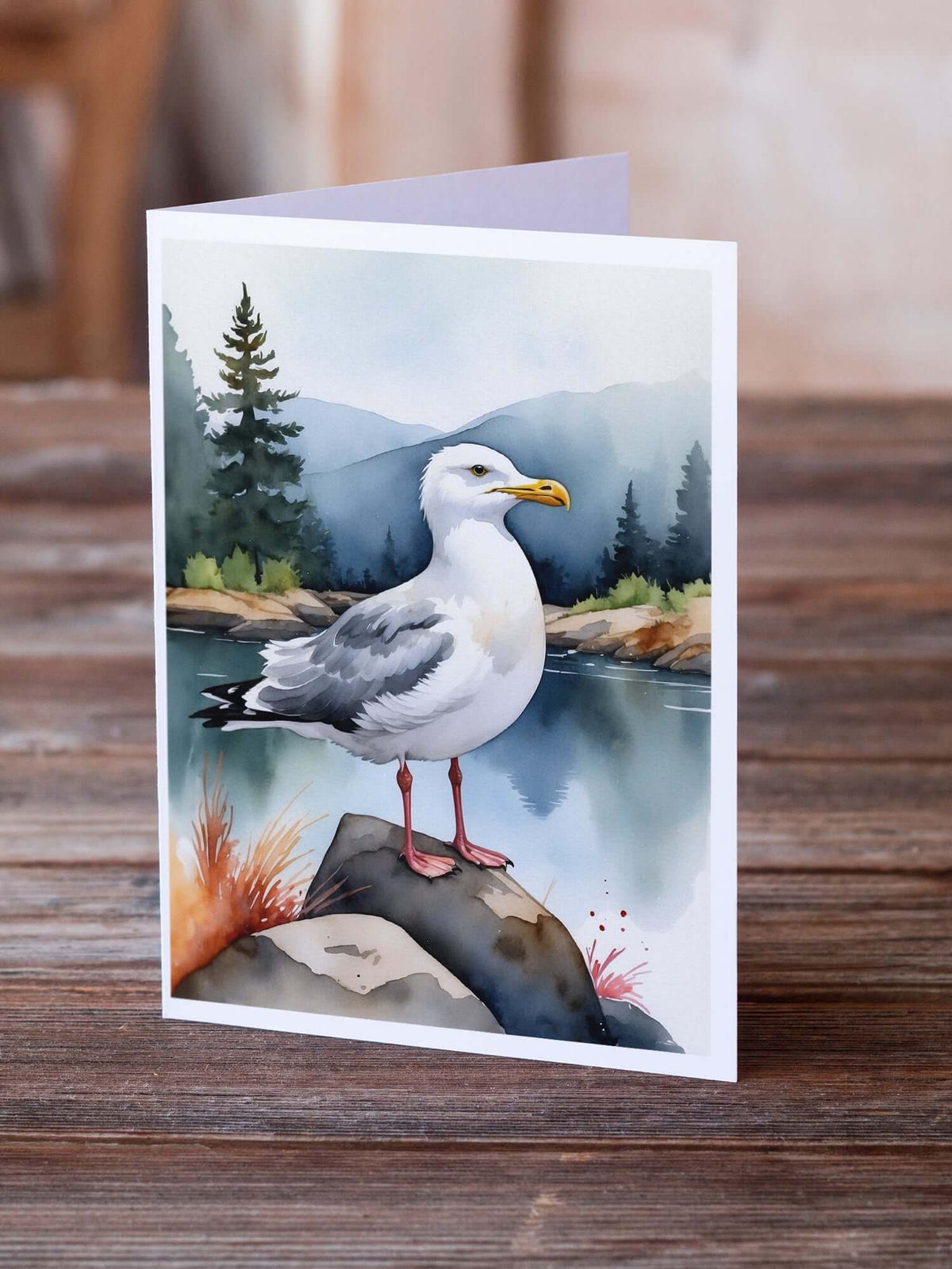 Caroline's Treasures Herring Gull Bird Greeting Cards Pack of 8