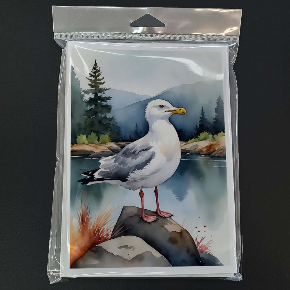 Caroline's Treasures Herring Gull Bird Greeting Cards Pack of 8