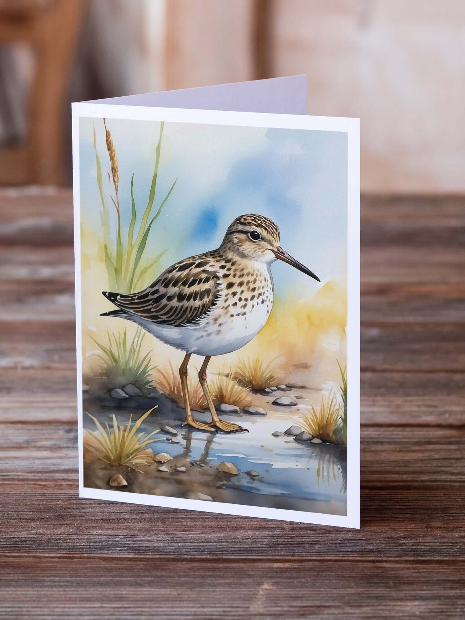 Caroline's Treasures Pectoral Sandpiper Bird Greeting Cards Pack of 8