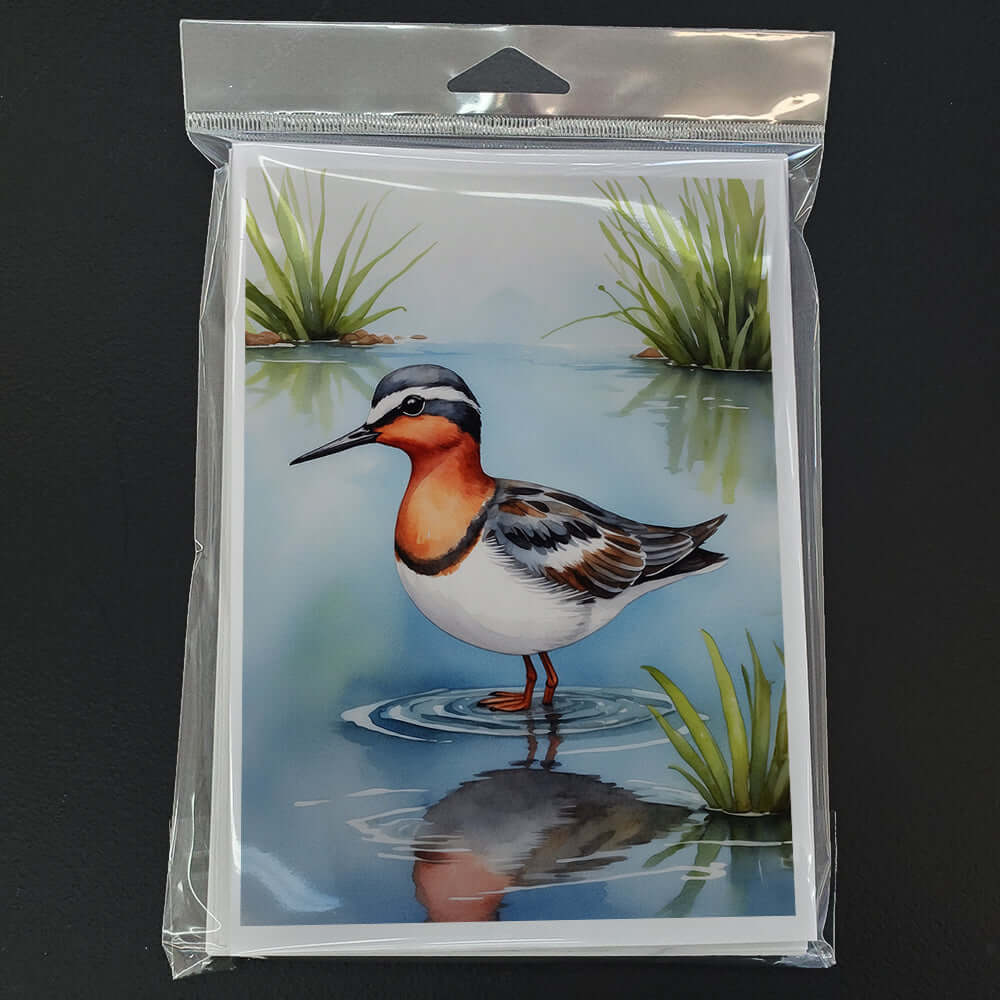 Caroline's Treasures Red-necked Phalarope Bird Greeting Cards Pack of 8