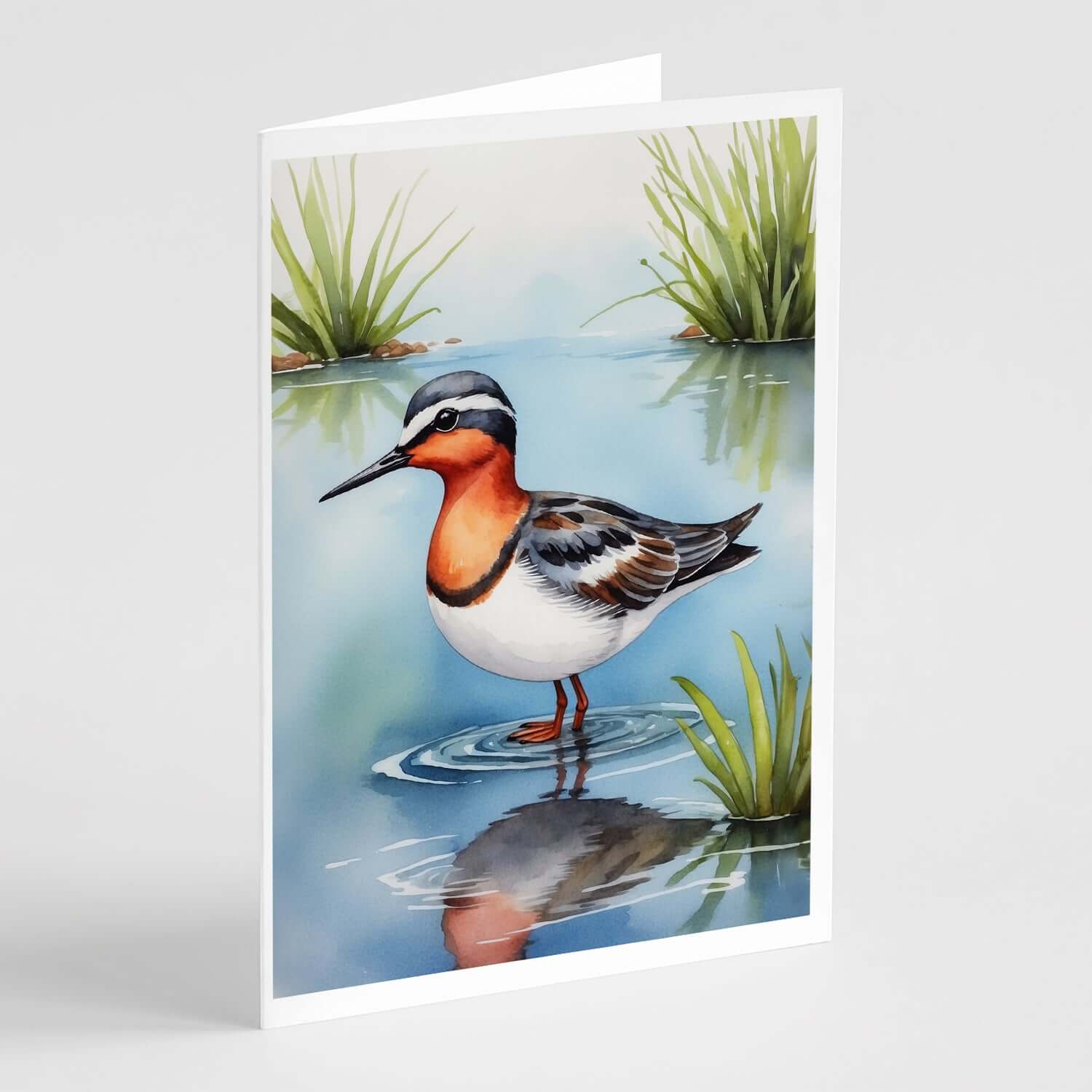 Caroline's Treasures Red-necked Phalarope Bird Greeting Cards Pack of 8