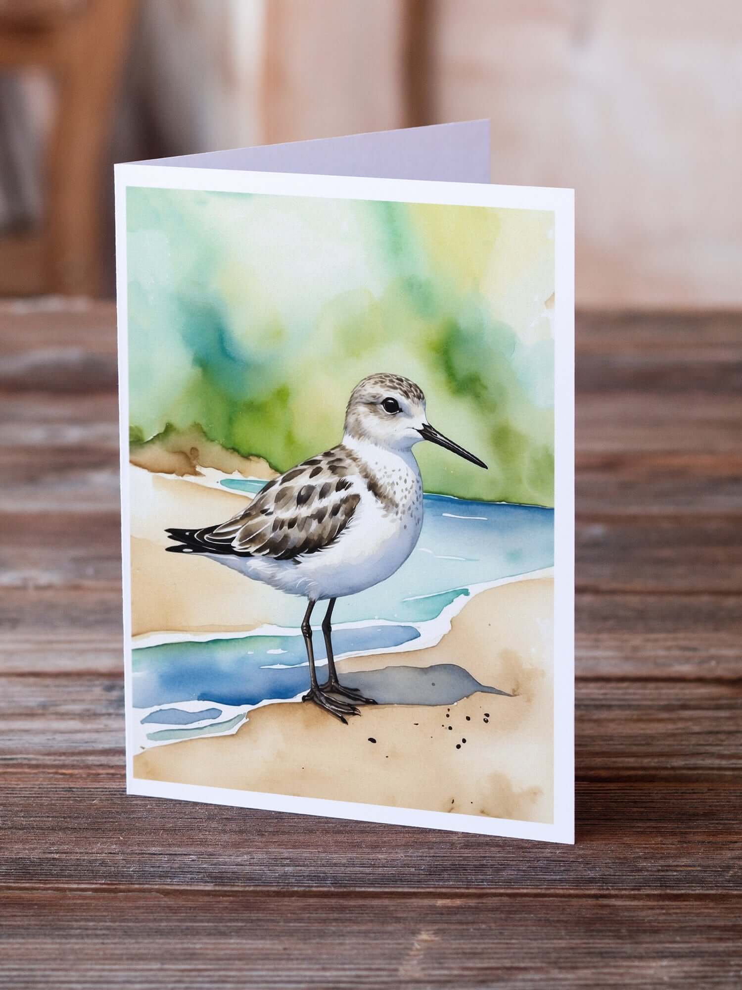 Caroline's Treasures Sanderling Bird Greeting Cards Pack of 8