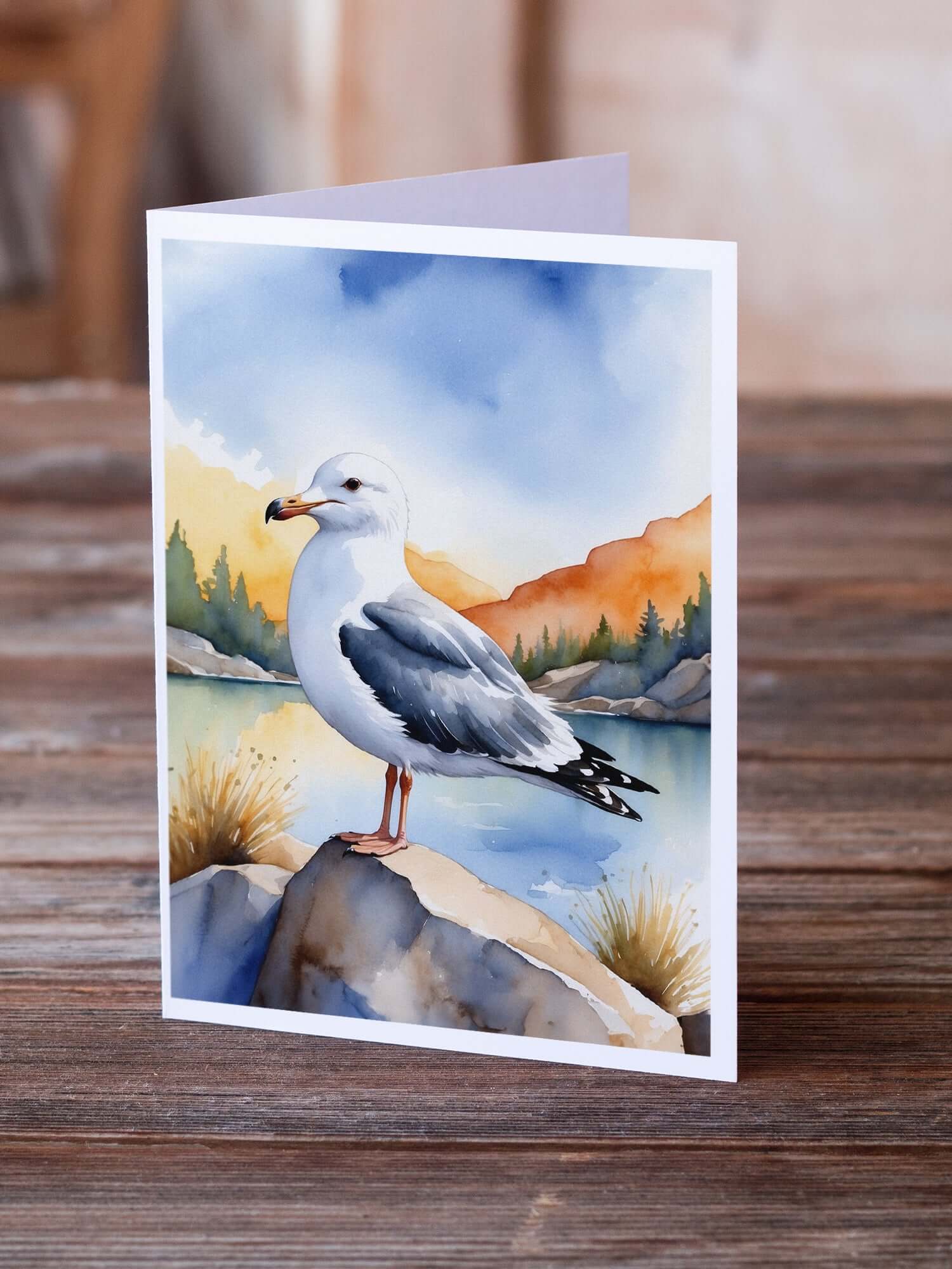 Caroline's Treasures Seagull Bird Greeting Cards Pack of 8