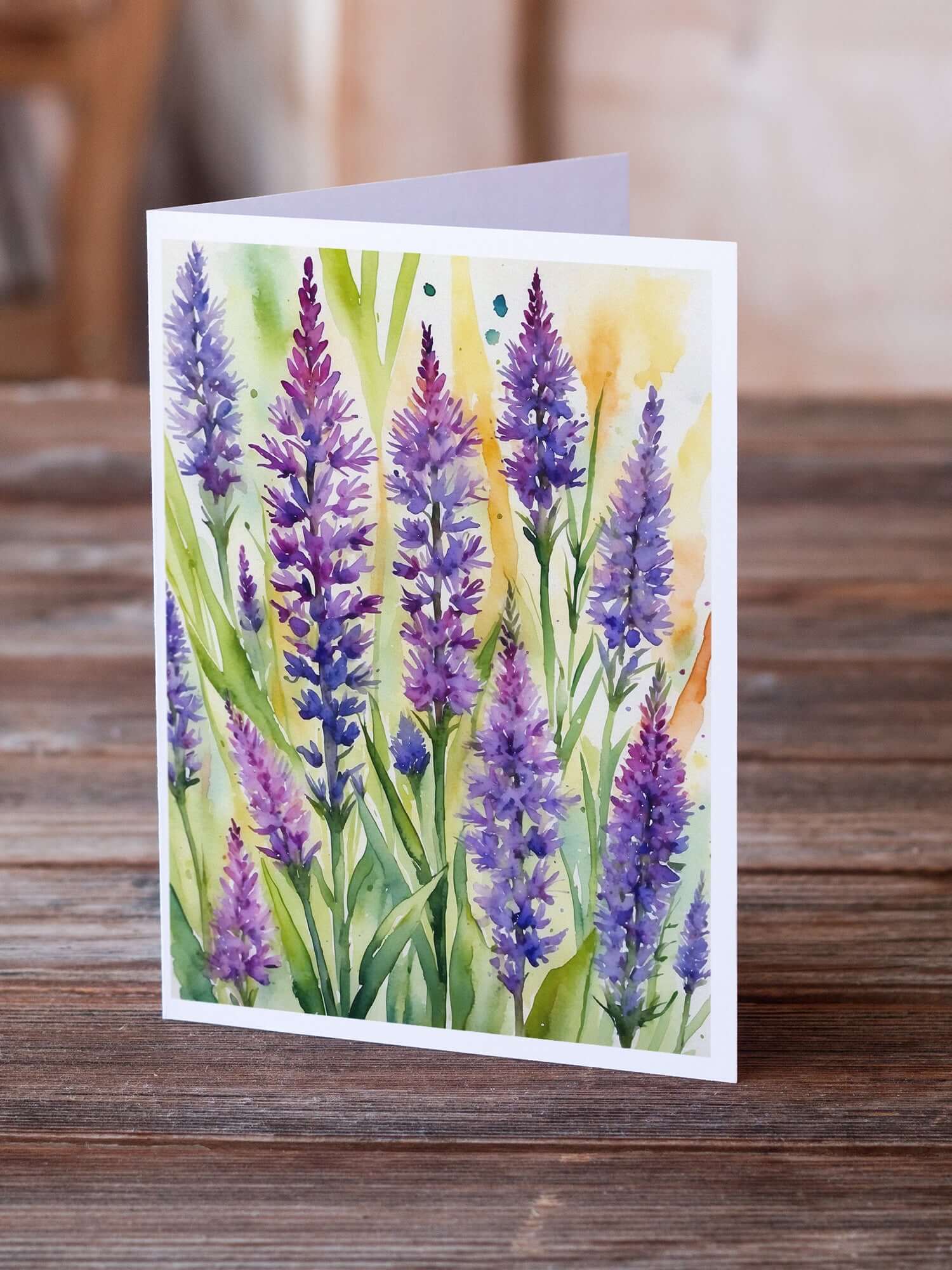 Caroline's Treasures Liatris Flowers Greeting Cards Pack of 8