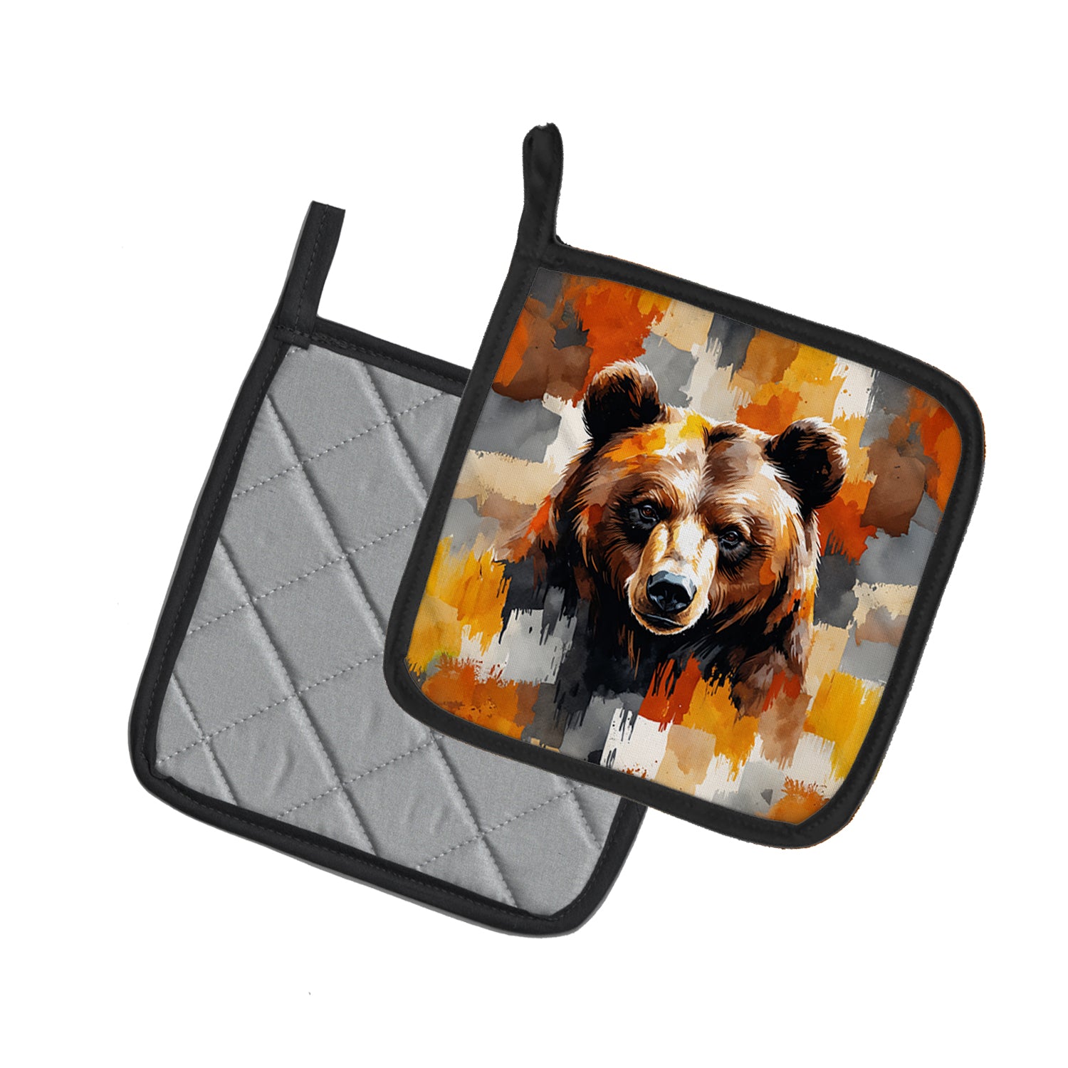 Caroline's Treasures Bear Uniquely Bear Pride Pair of Pot Holders