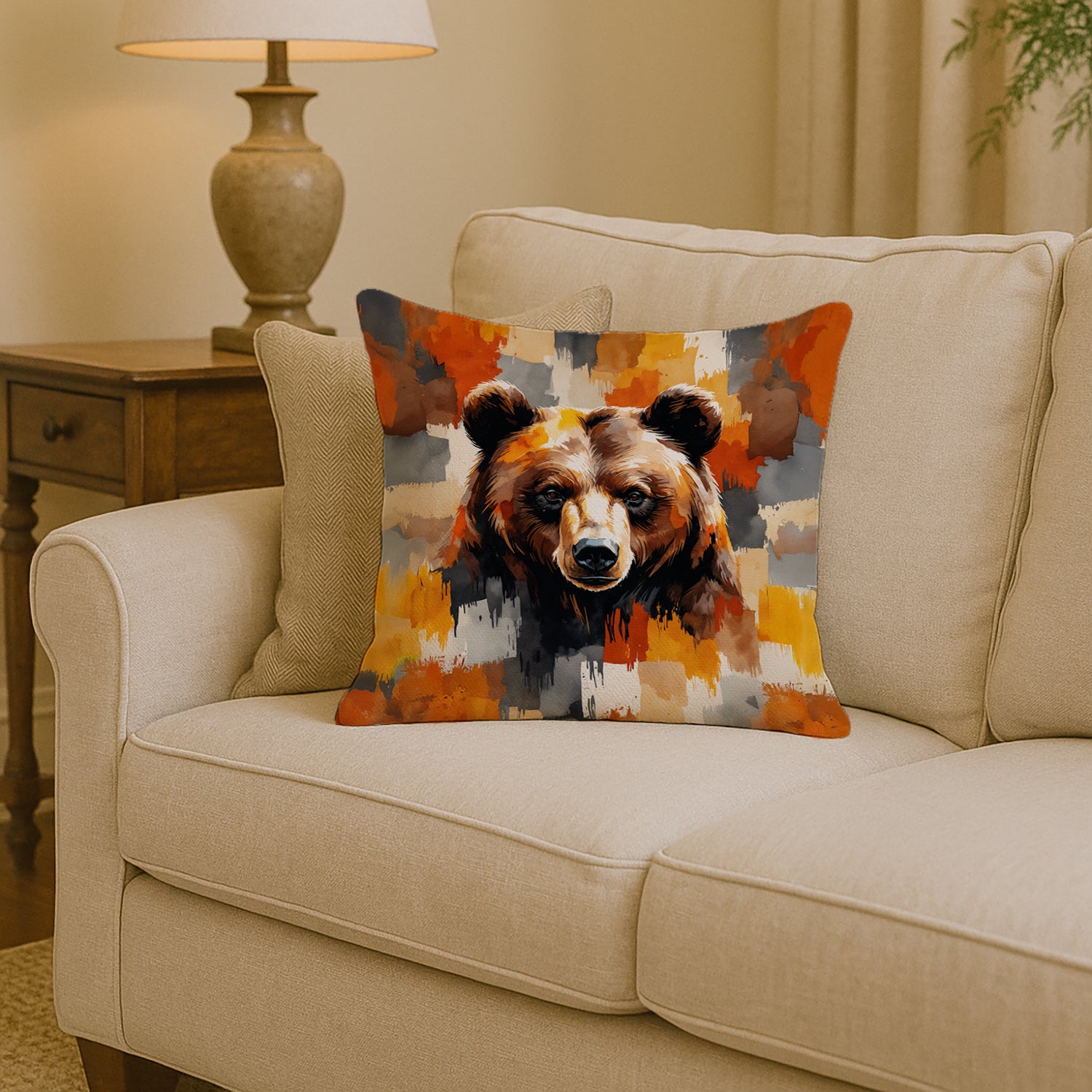 Caroline's Treasures Bear Uniquely Bear Pride Throw Pillow