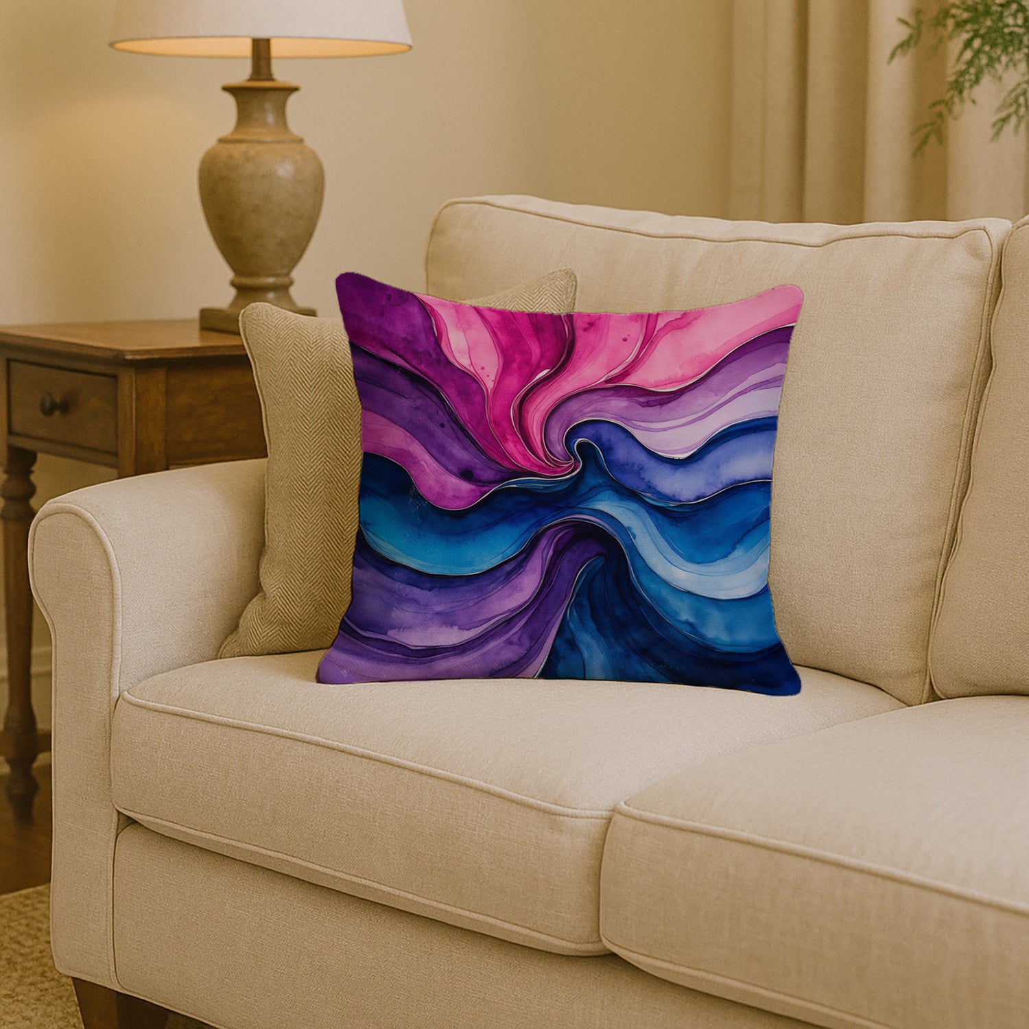Caroline's Treasures Bisexual Pride Throw Pillow