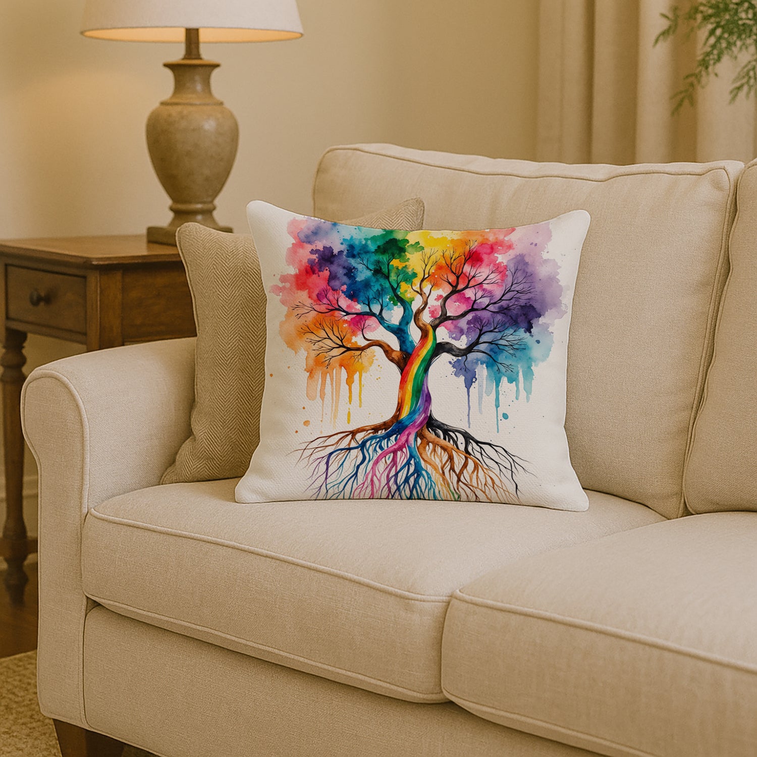 Caroline's Treasures Rooted in Gay Pride Throw Pillow