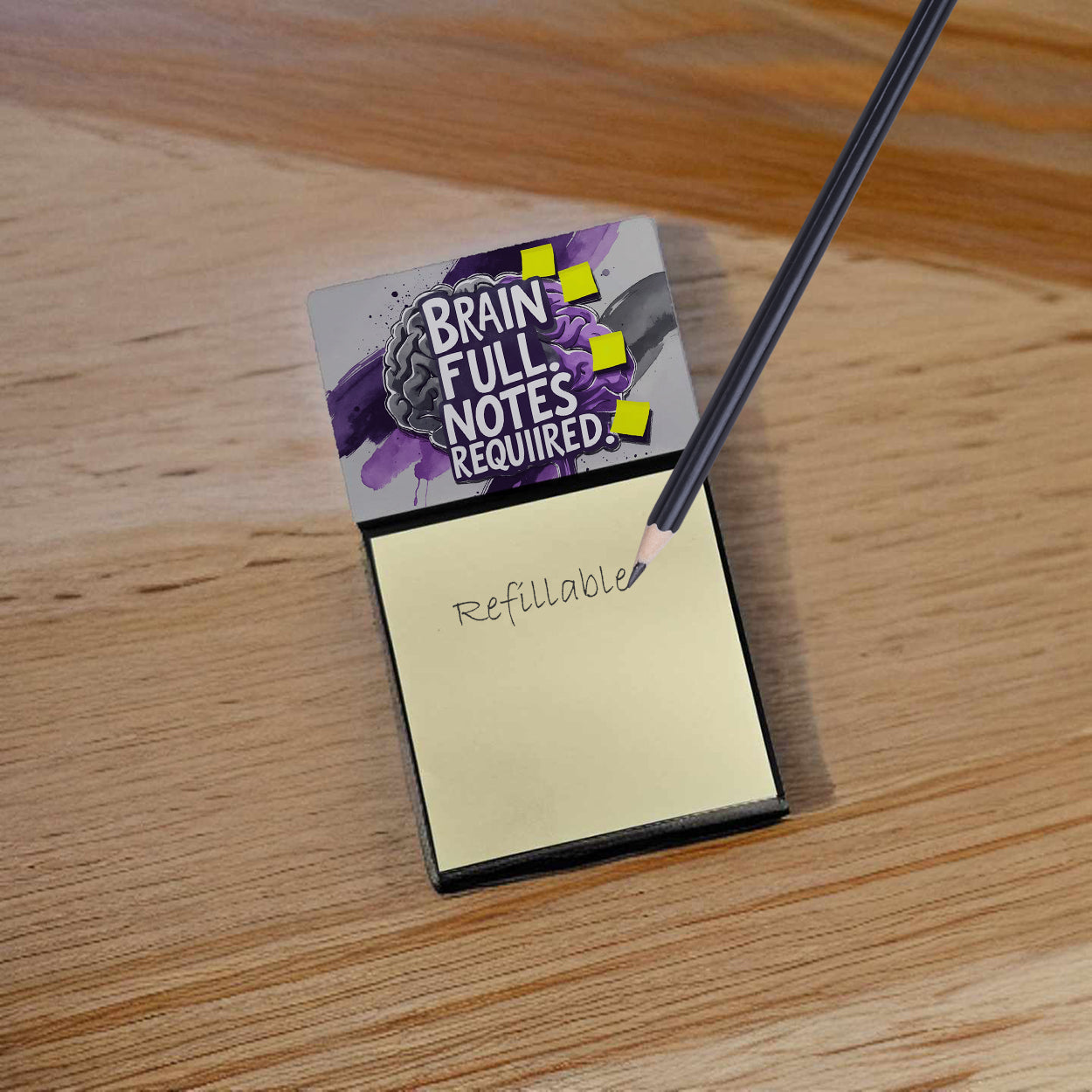 Caroline's Treasures Brain Full Notes Required Funny Sticky Note Holder