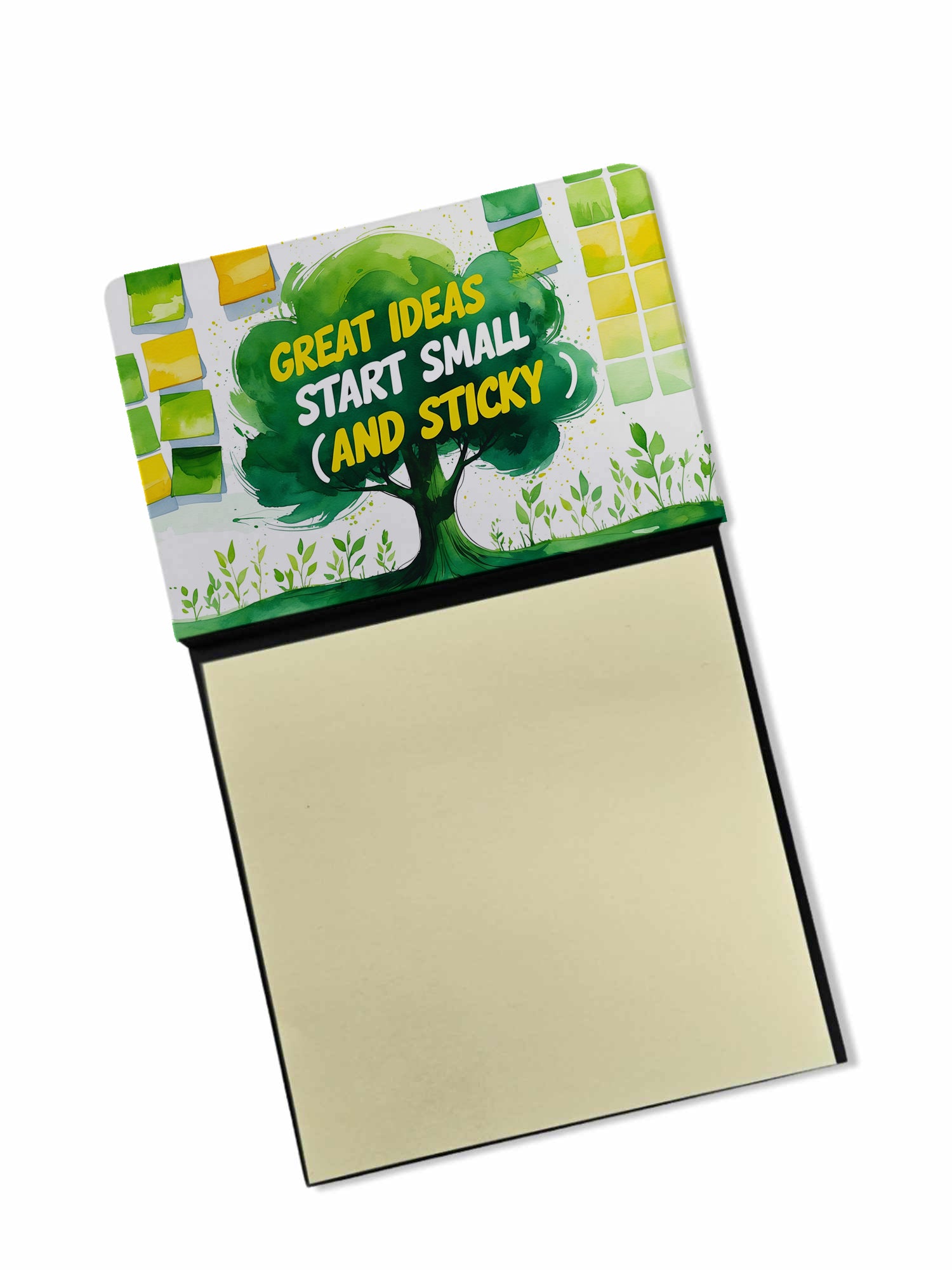 Caroline's Treasures Great Ideas Start Small and Sticky Funny Sticky Note Holder