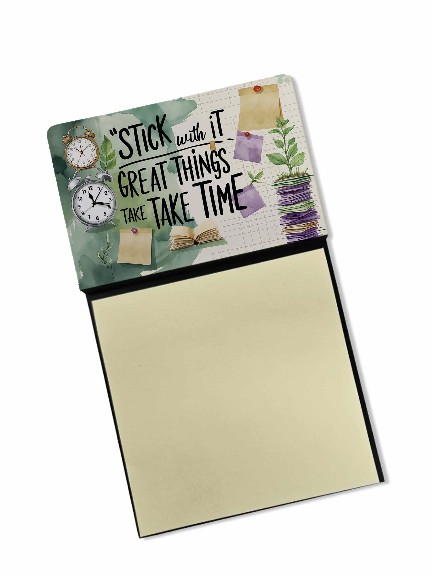 Caroline's Treasures Stick With It Great Things Take Time Funny Sticky Note Holder