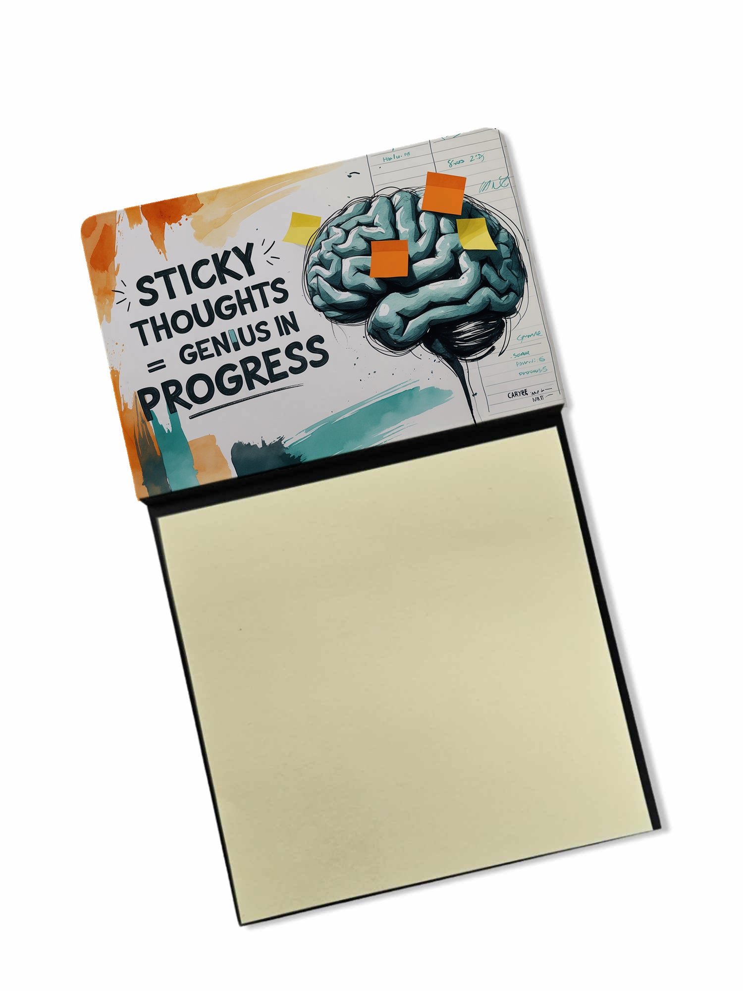 Caroline's Treasures Sticky Thoughts Equals Genius in Progress Funny Sticky Note Holder